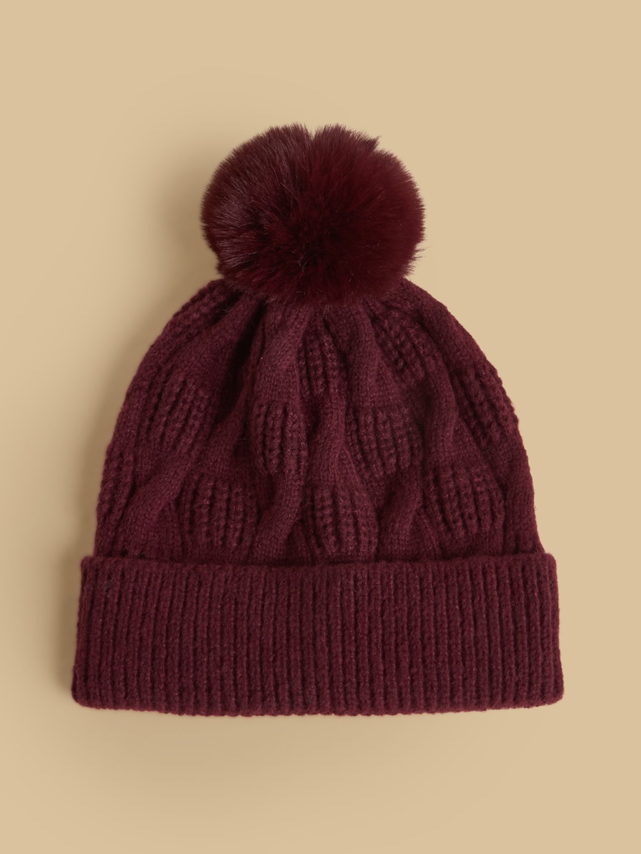 Pack of 2 - Pom-Pom Accent Cap