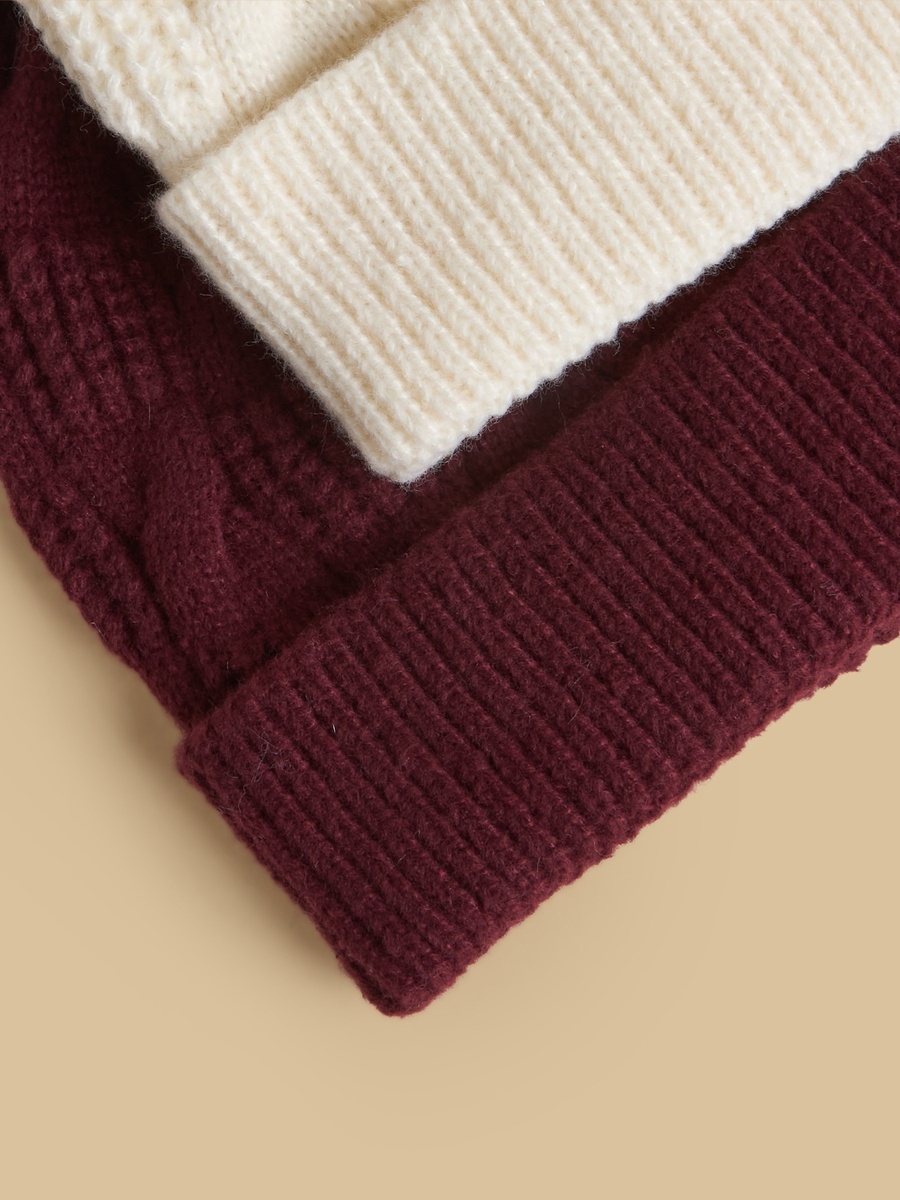 Pack of 2 - Pom-Pom Accent Cap