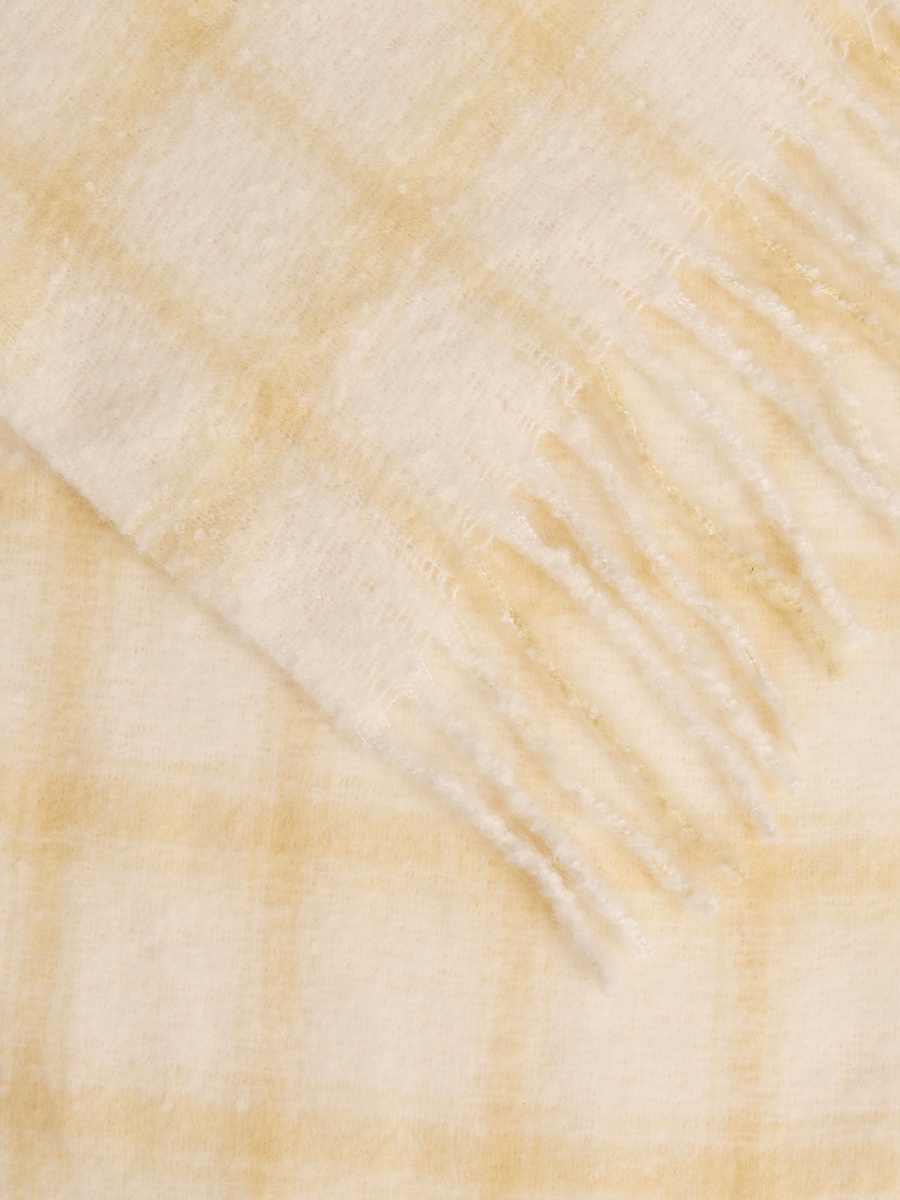 Checked Scarf with Fringe Detail
