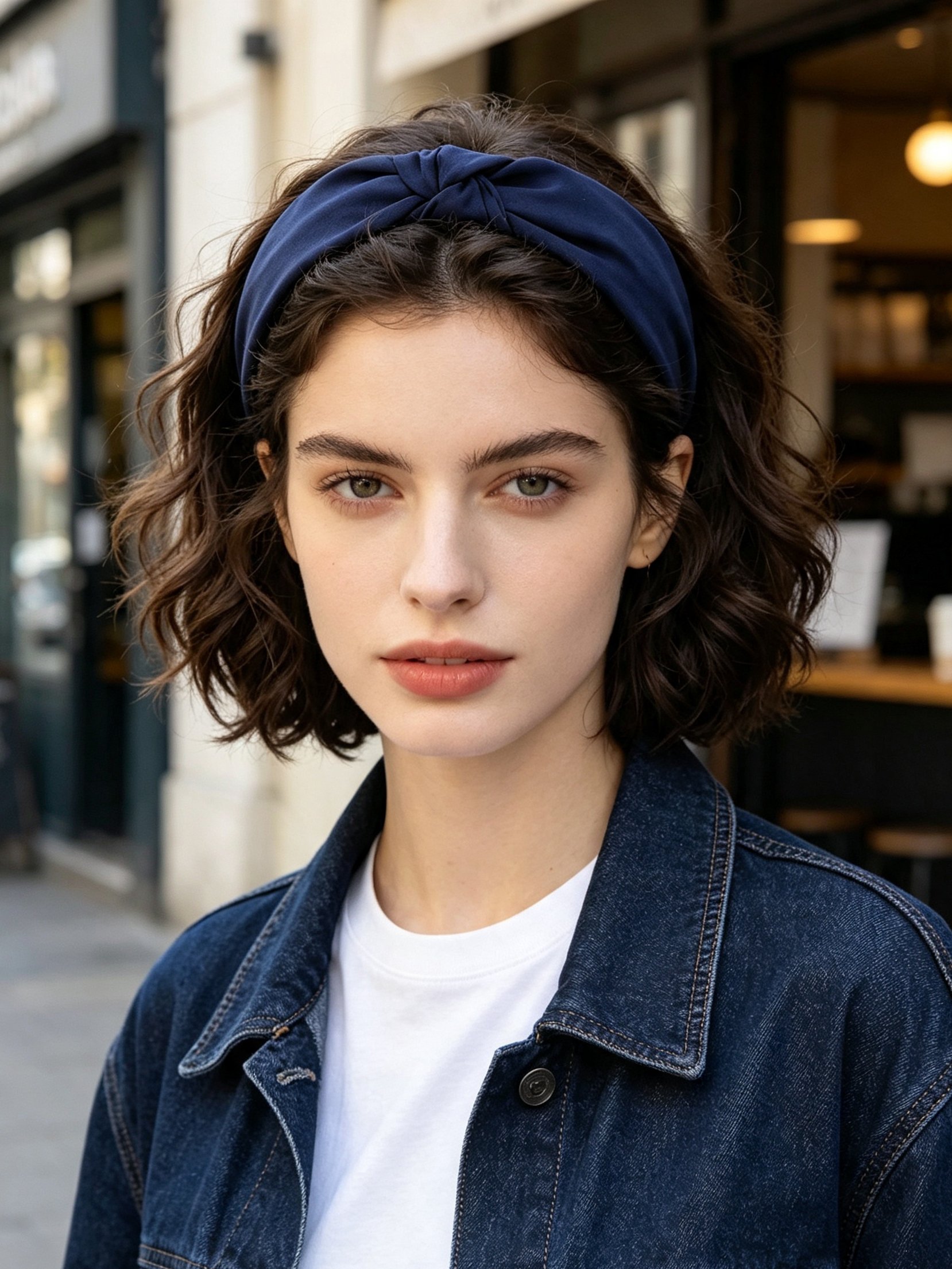 Navy Blue Knotted Headband 