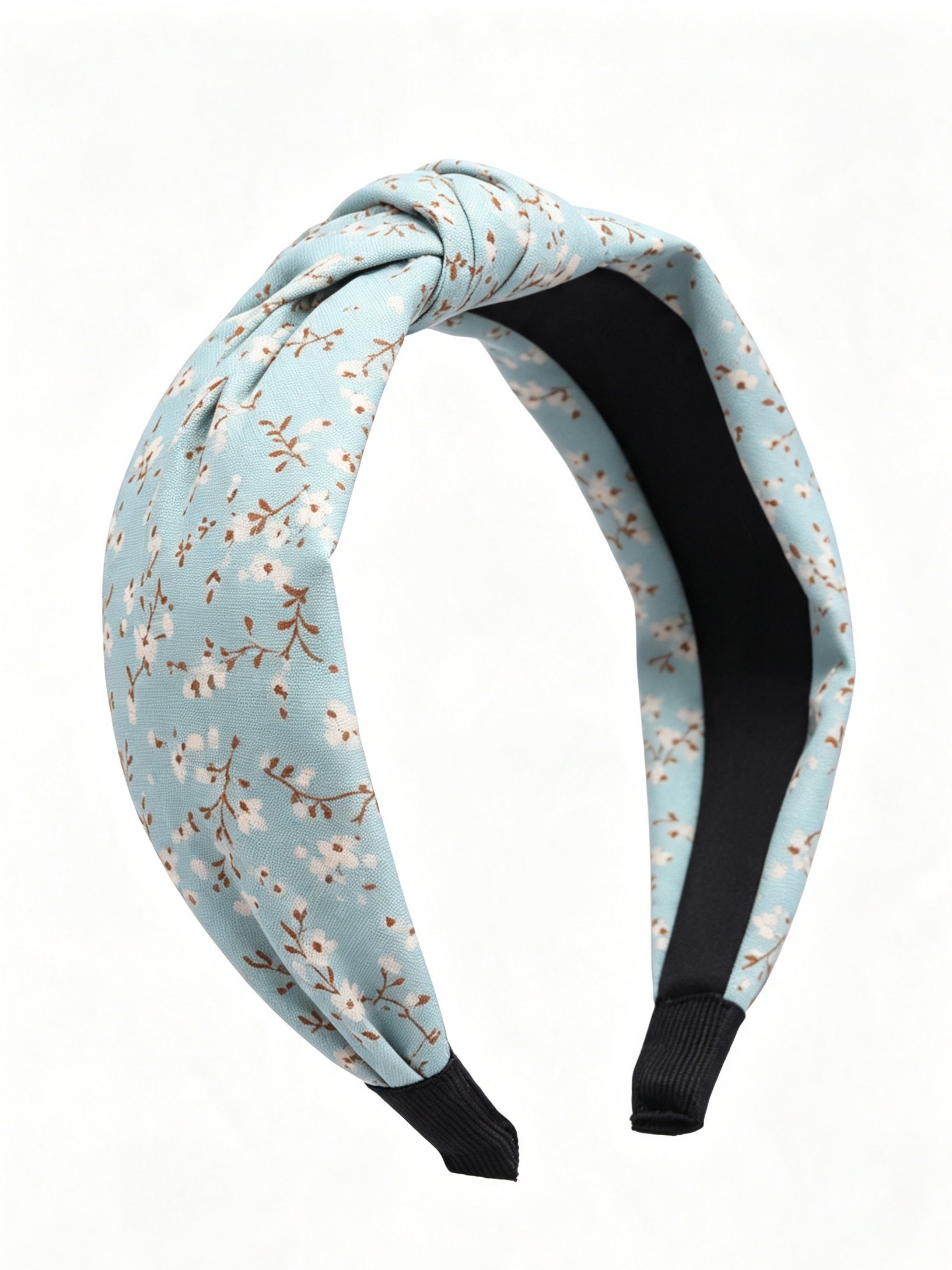 Sky Blue Floral Knot Headband 