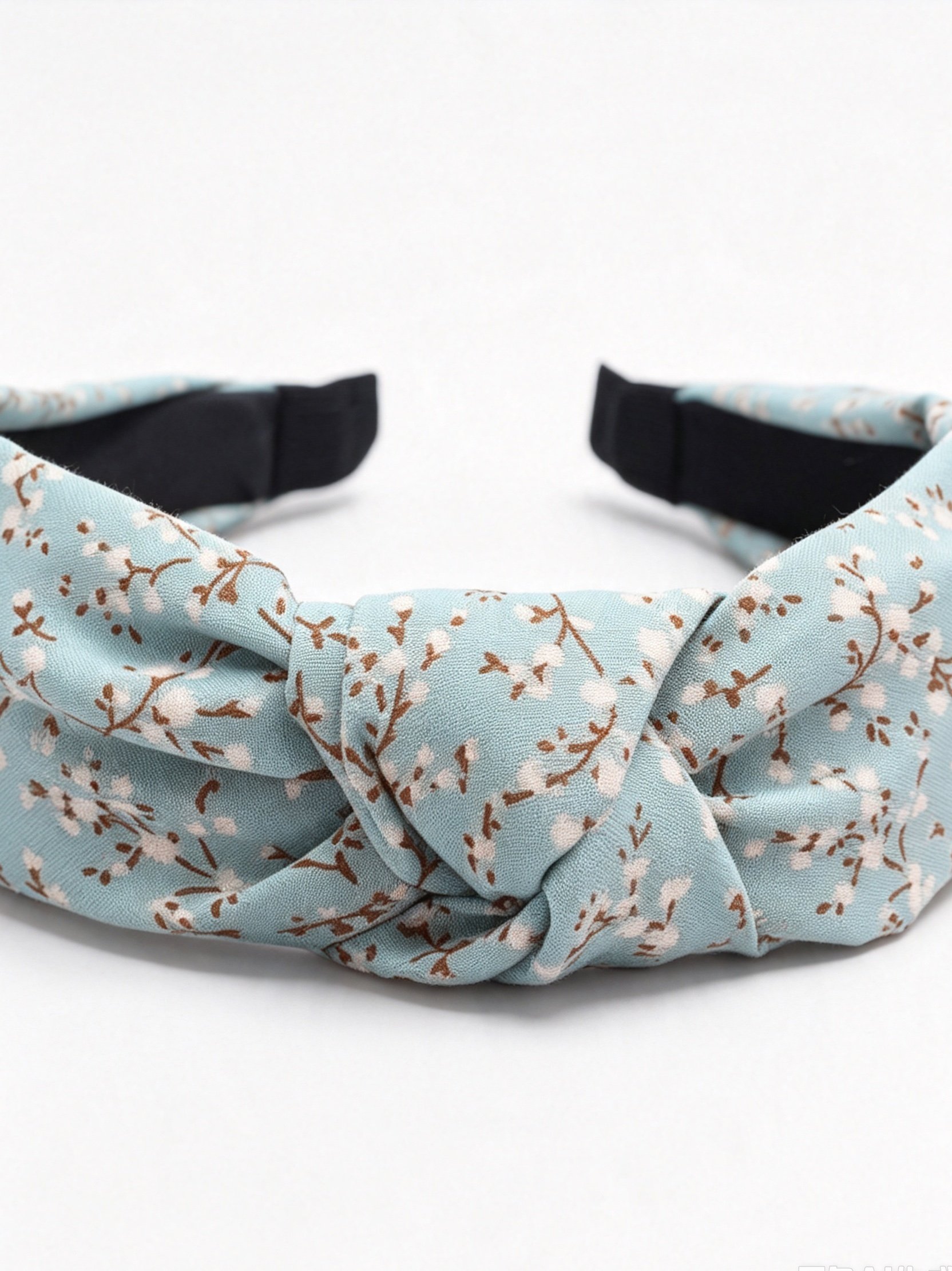 Sky Blue Floral Knot Headband 