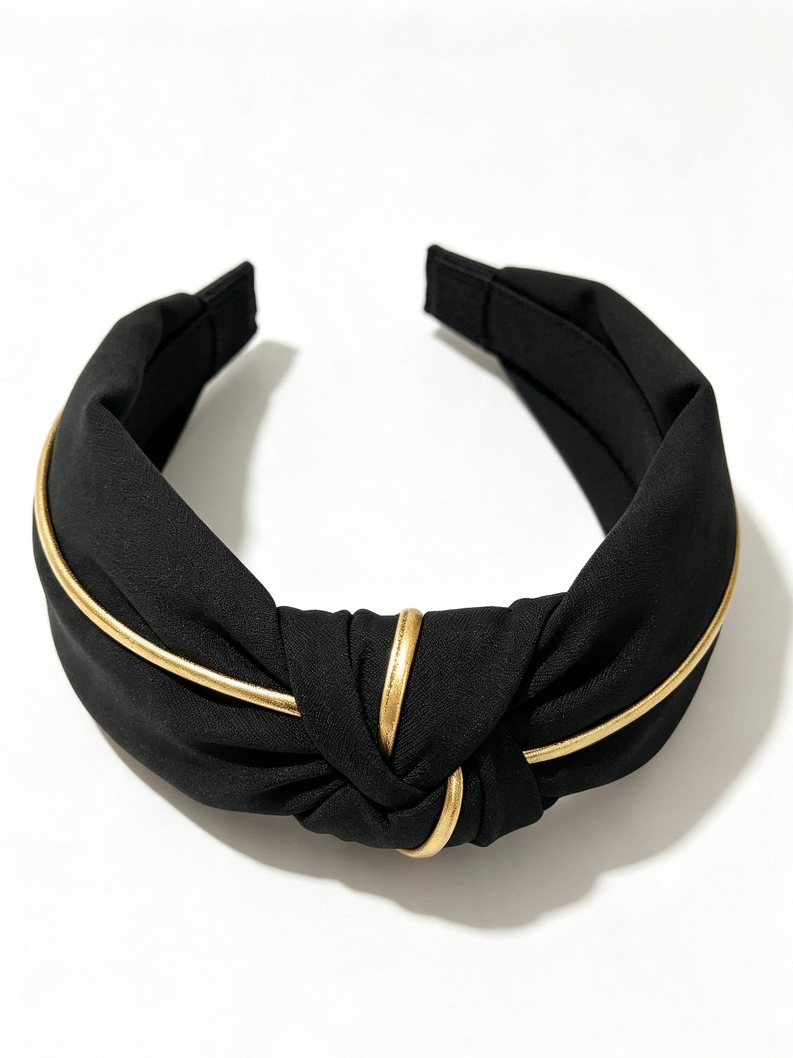 Black and Gold Knotted Headband