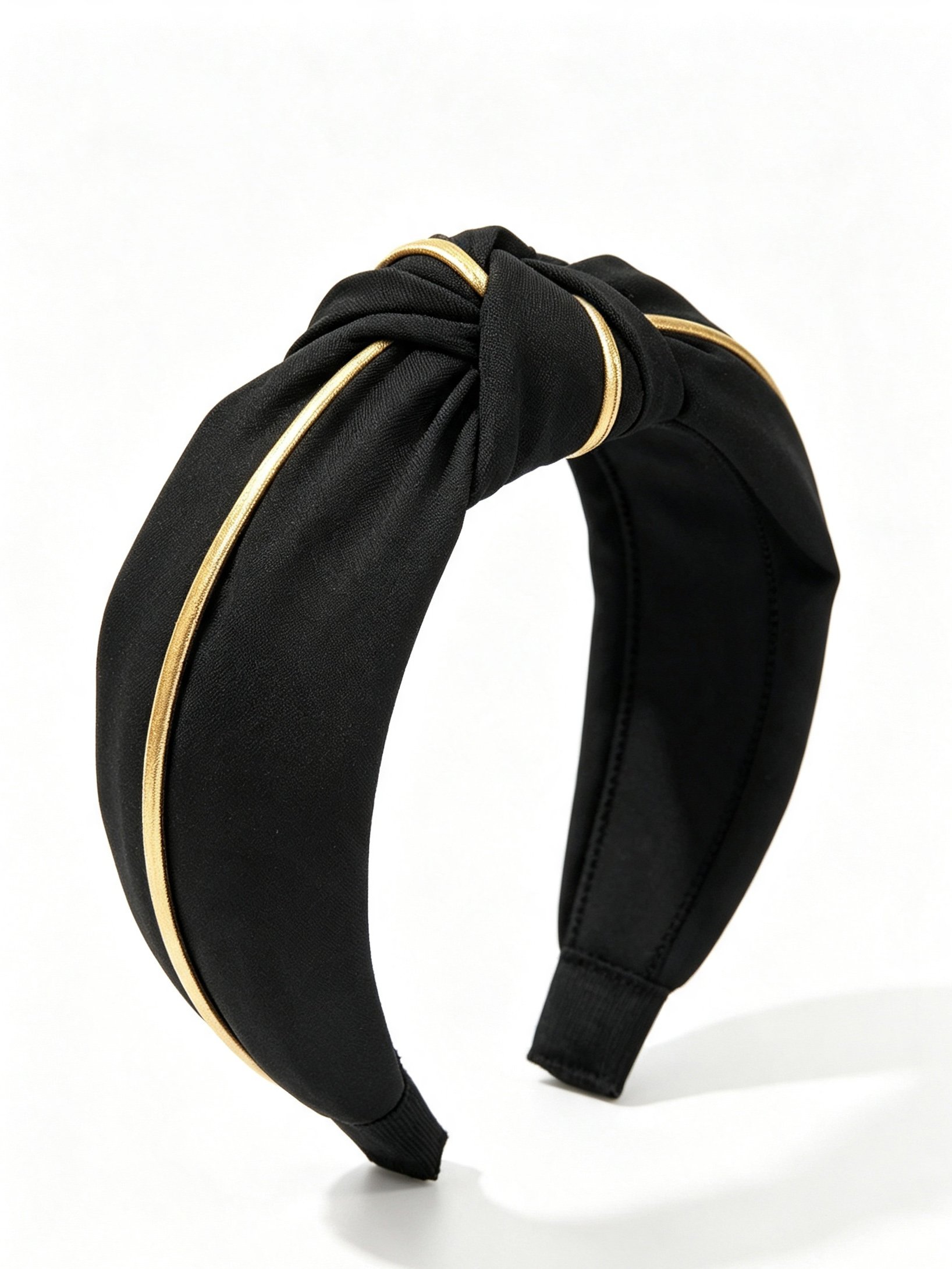 Black and Gold Knotted Headband