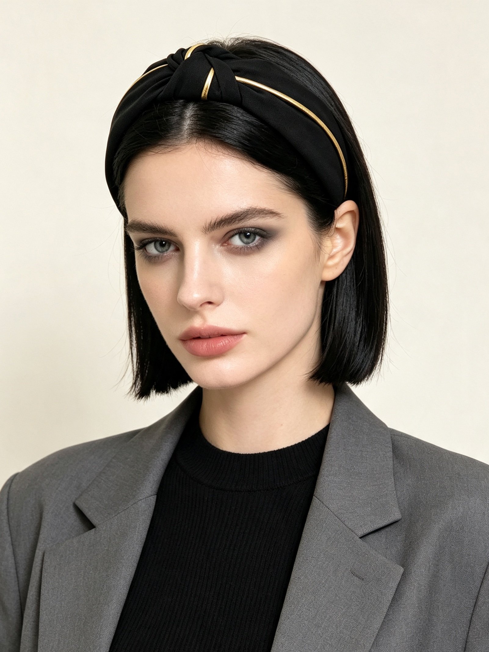 Black and Gold Knotted Headband