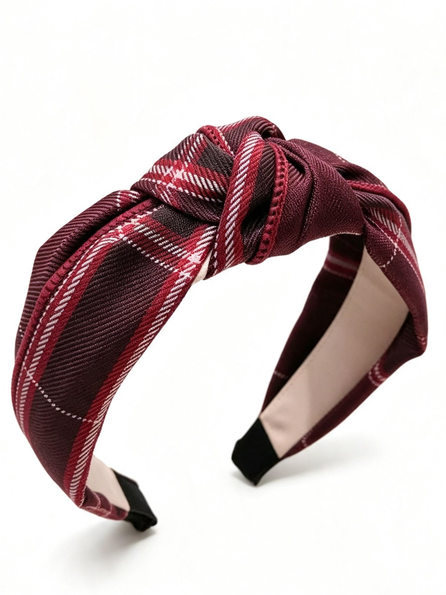 Red Plaid Knot Headband