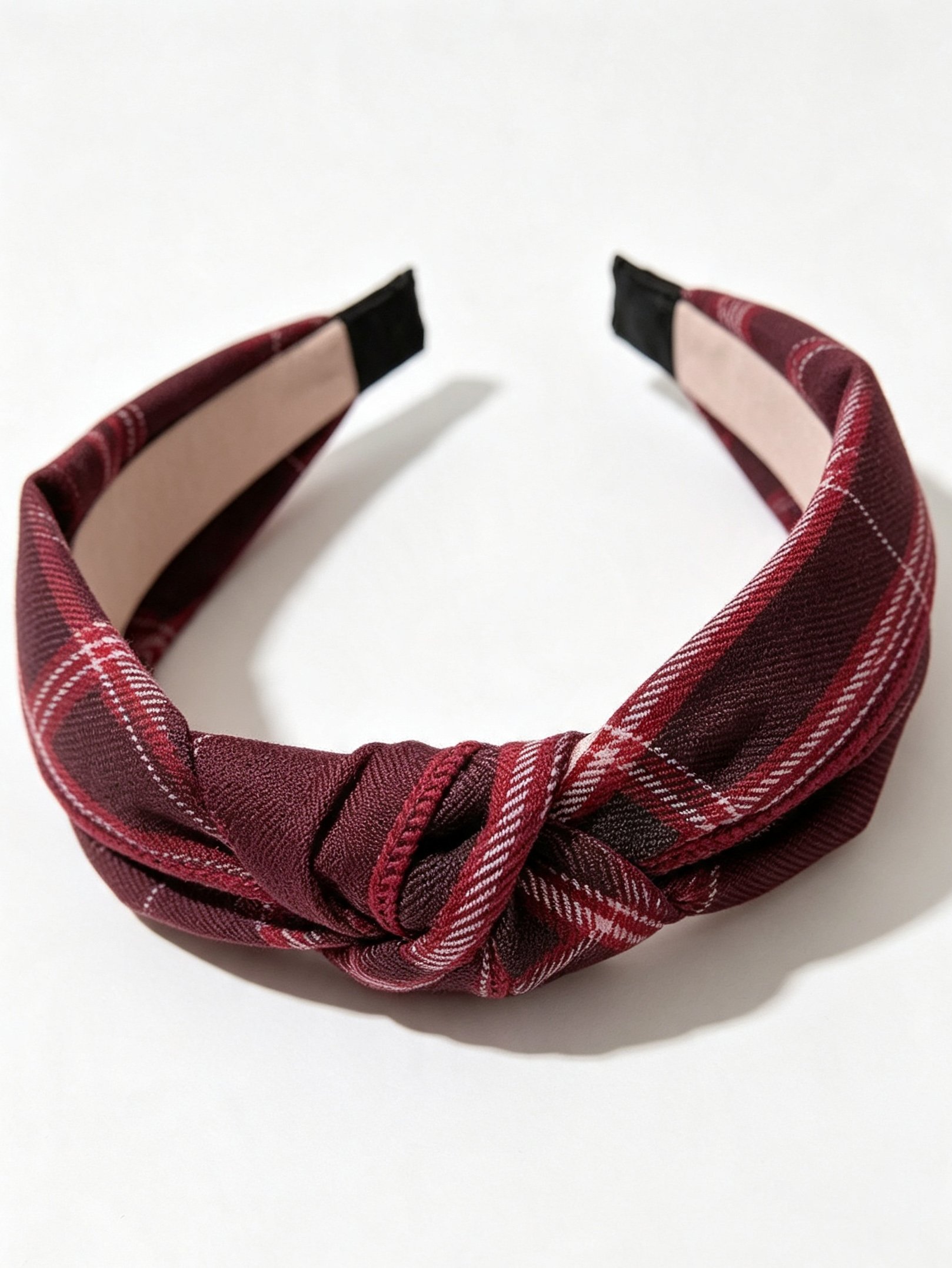 Red Plaid Knot Headband