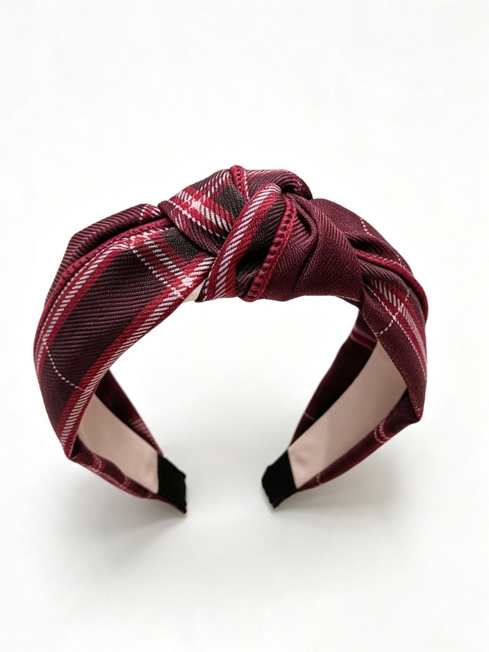 Red Plaid Knot Headband
