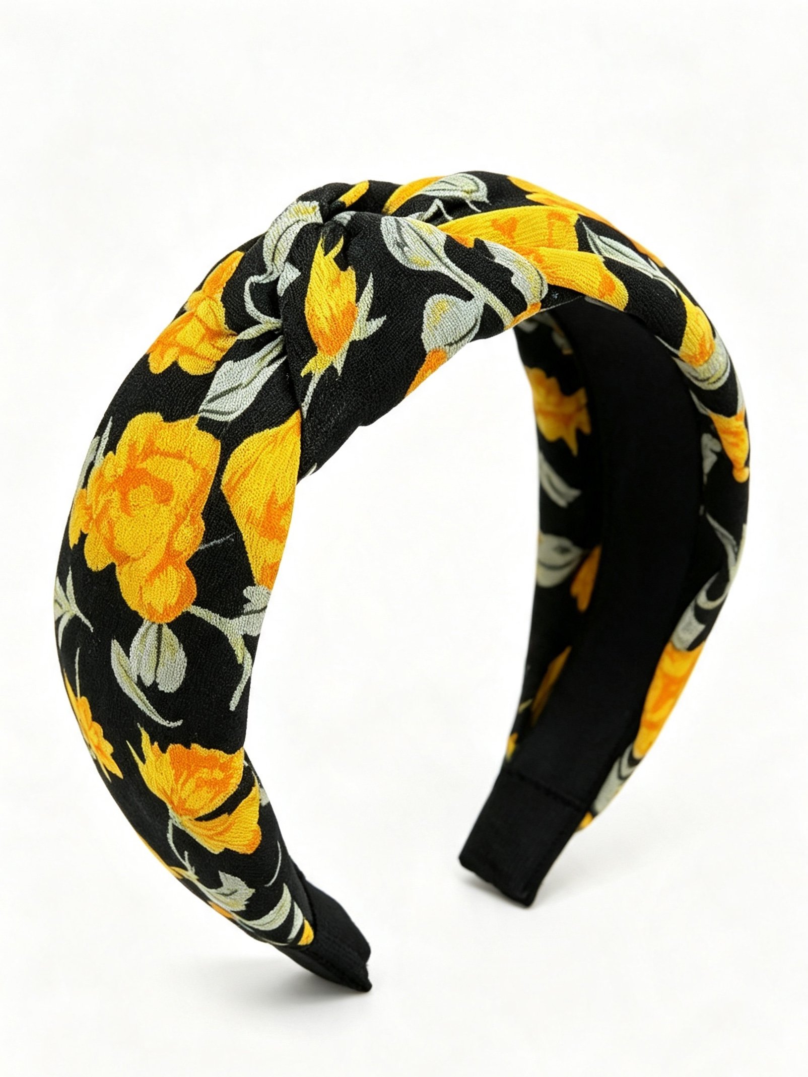Yellow Floral Knot Headband 