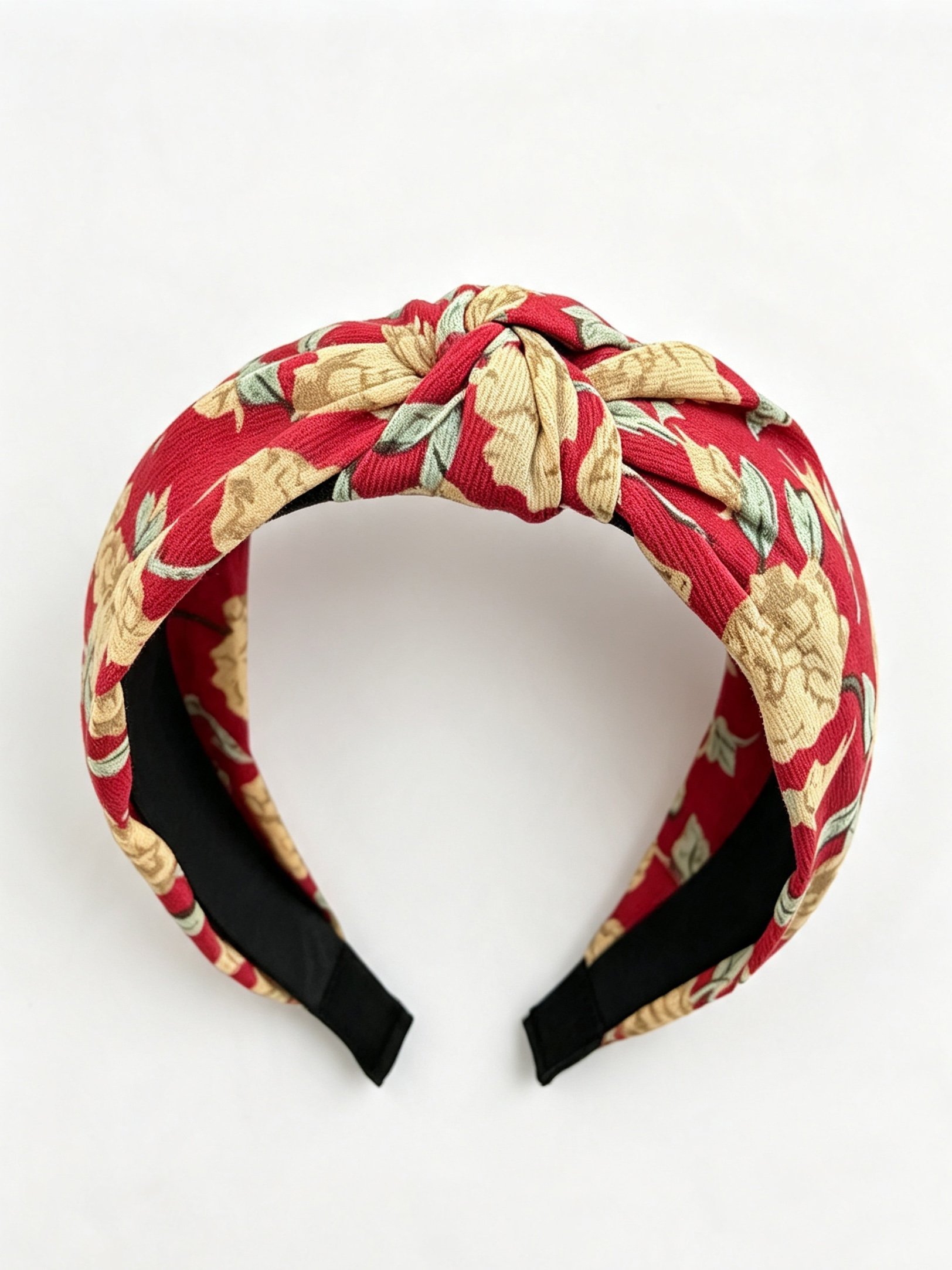 Red Floral Knot Headband 