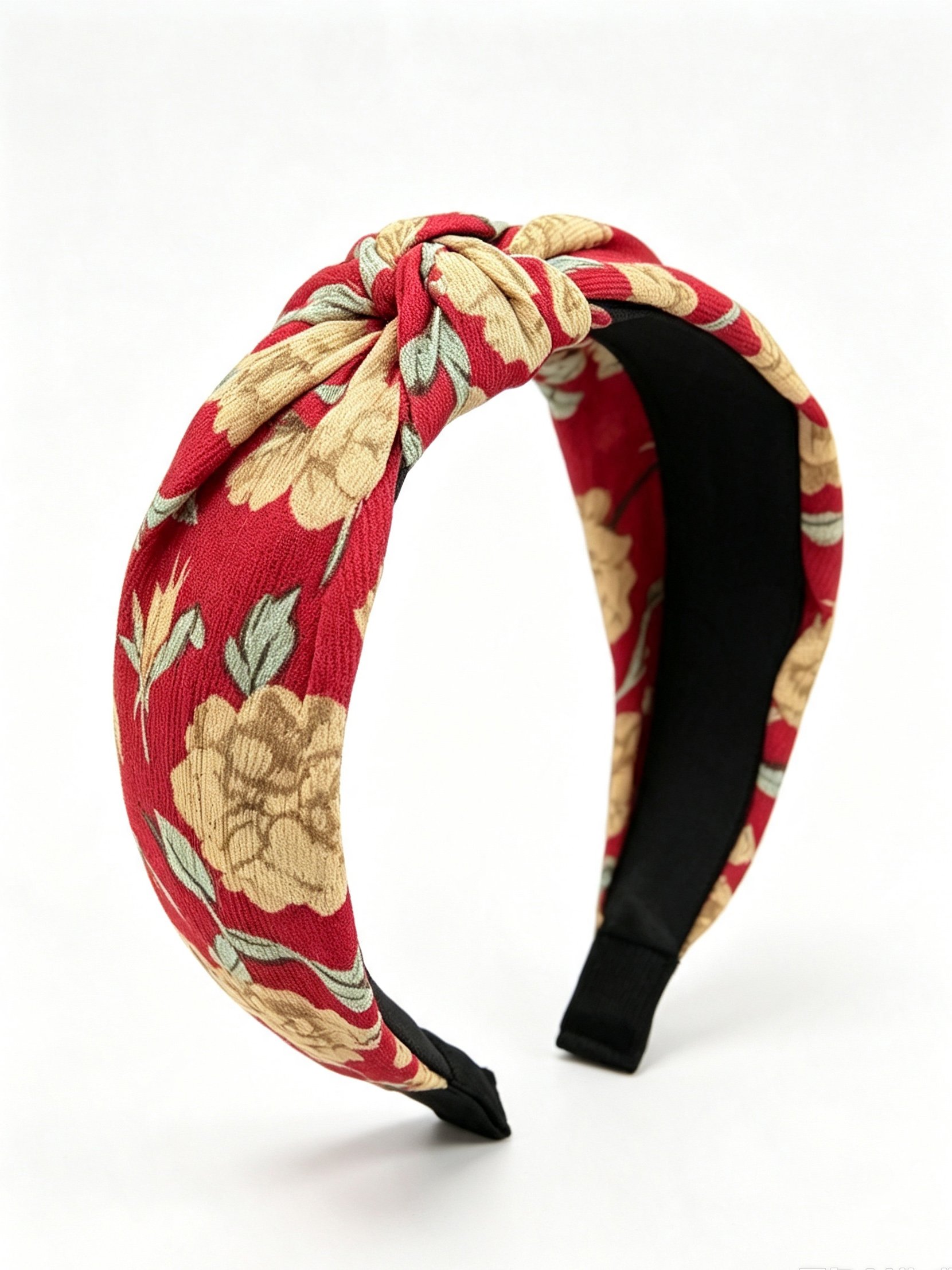 Red Floral Knot Headband 