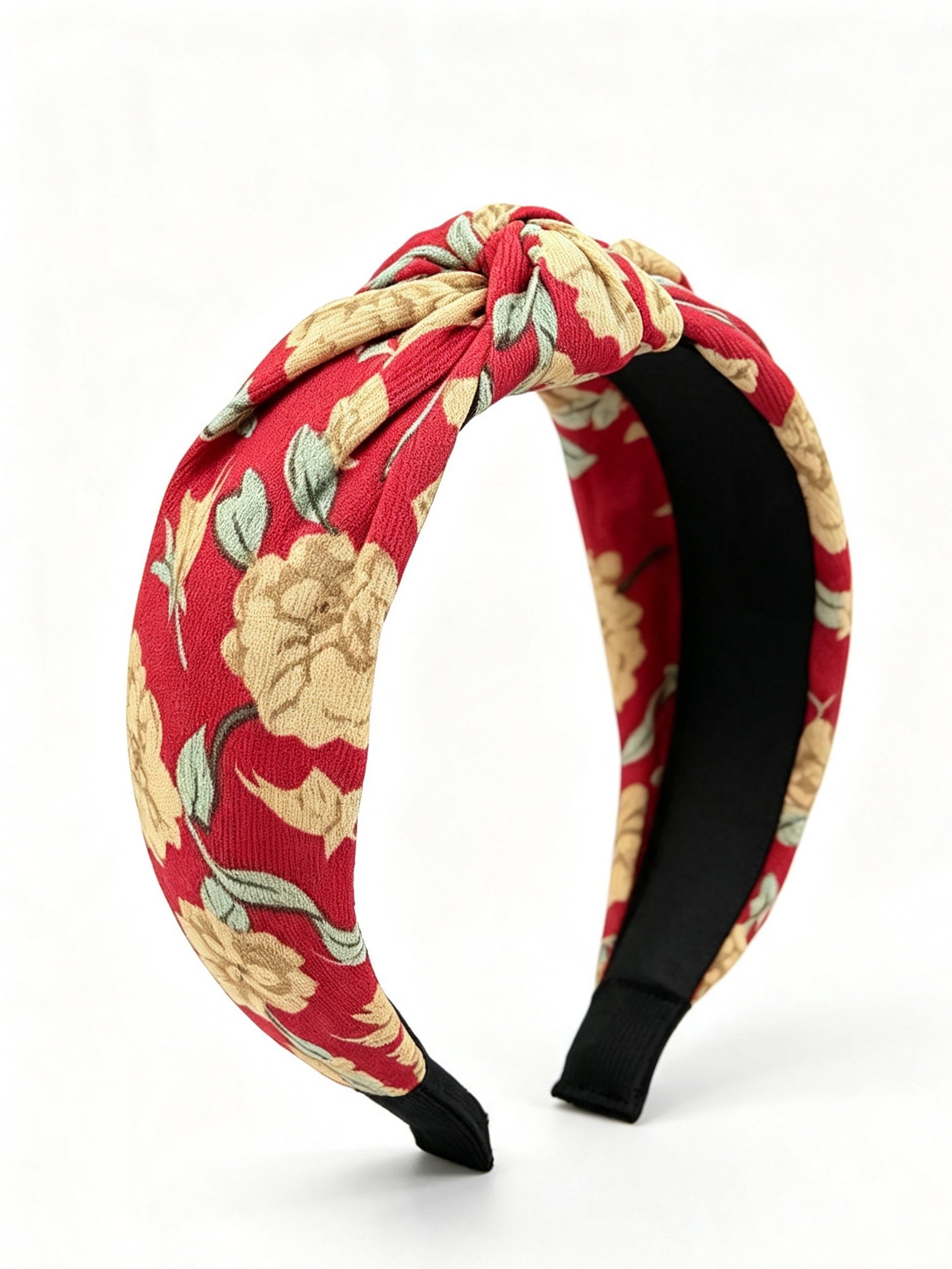 Red Floral Knot Headband 