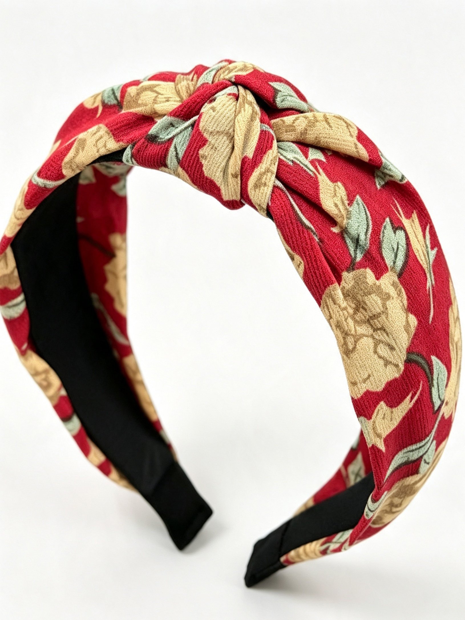 Red Floral Knot Headband 