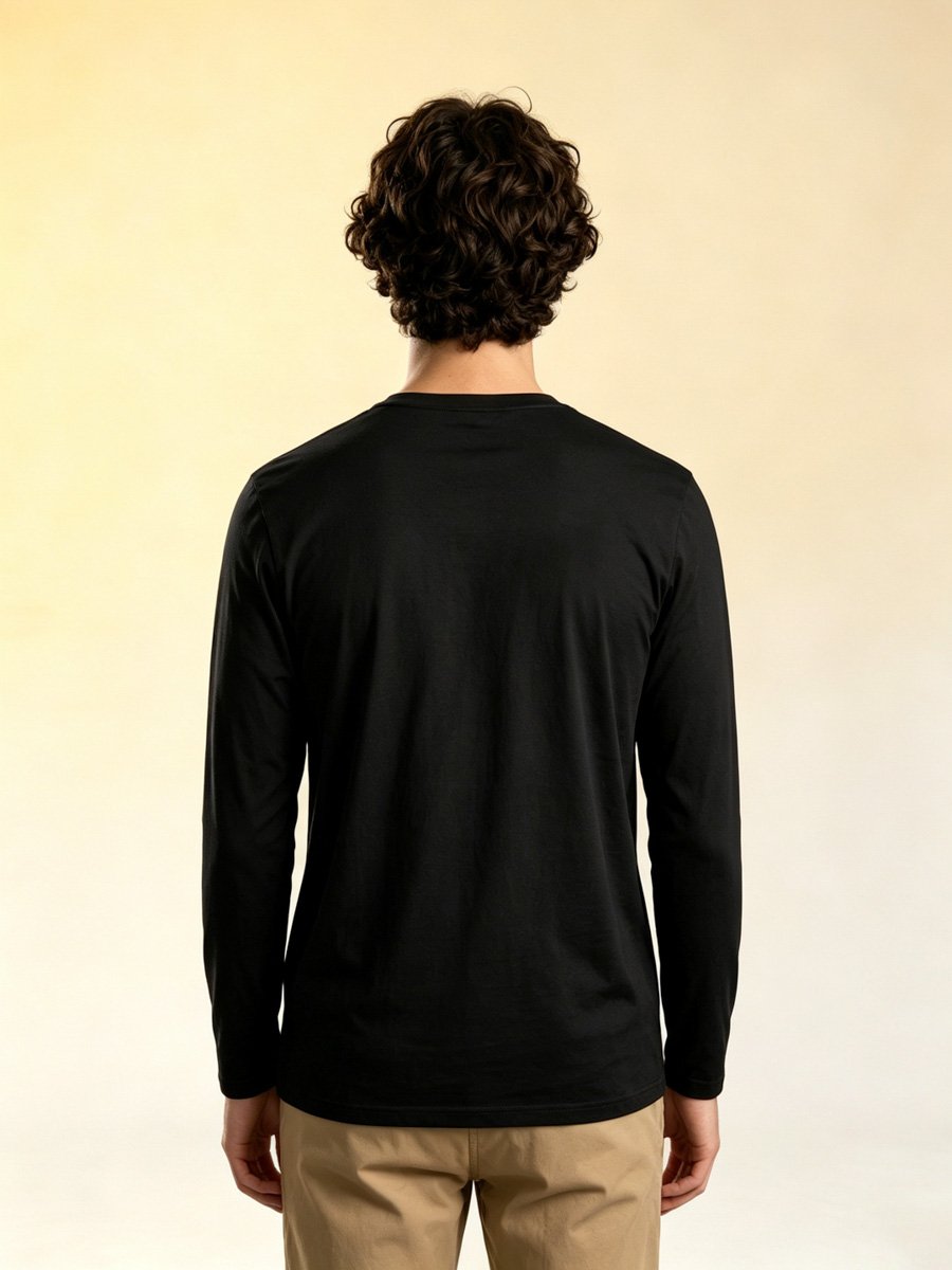 Black Casual Long Sleeve T-Shirt