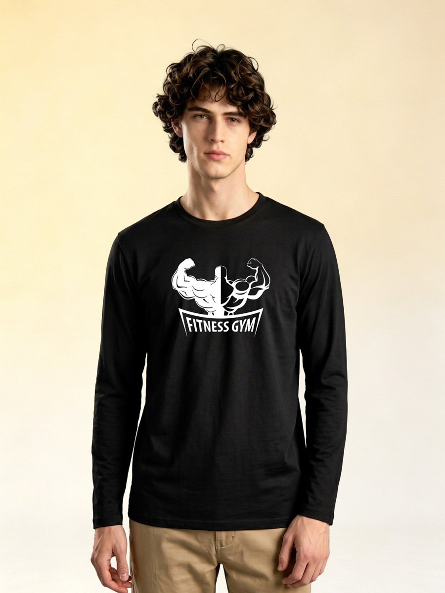Black Graphic Long Sleeve T-Shirt