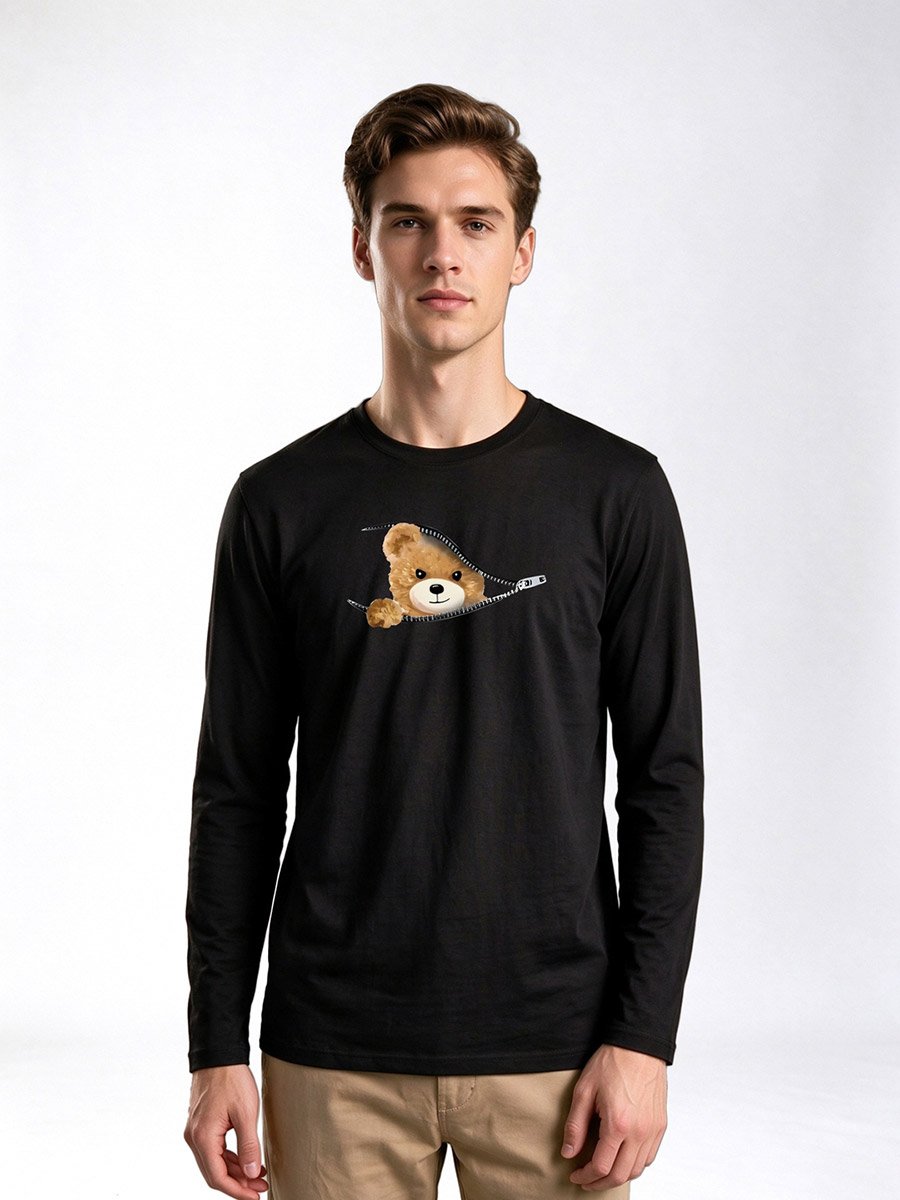Black Graphic Long Sleeve T-Shirt
