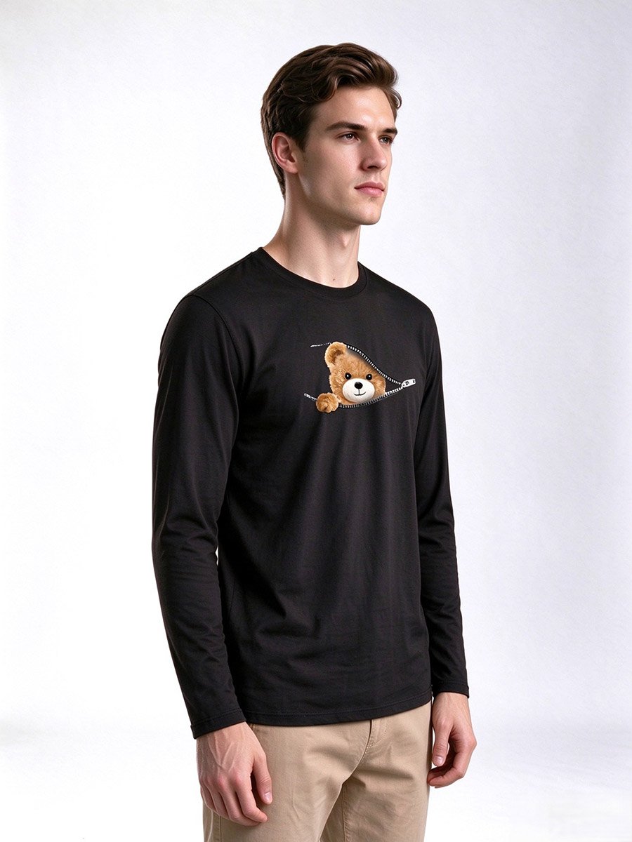 Black Graphic Long Sleeve T-Shirt