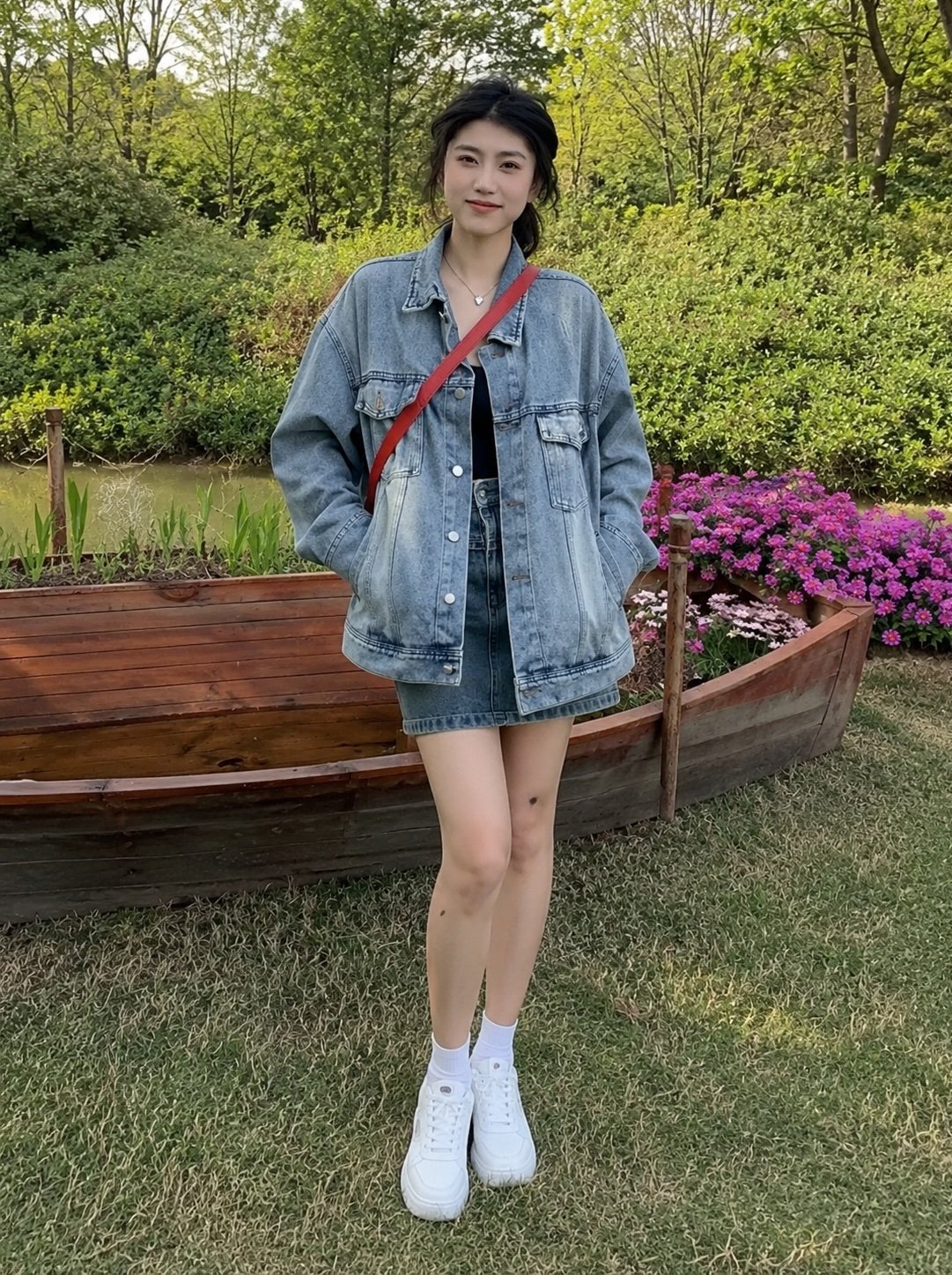 Blue Spread Collar Long Sleeves Solid Denim Jacket