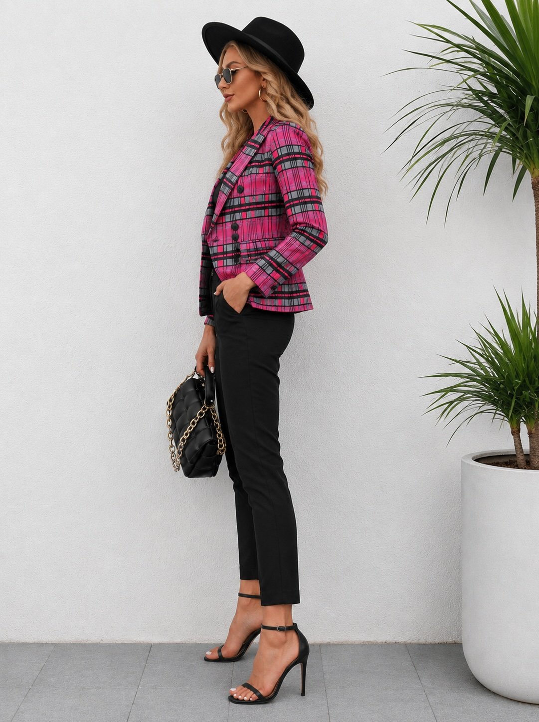 Pink Checked Jacket