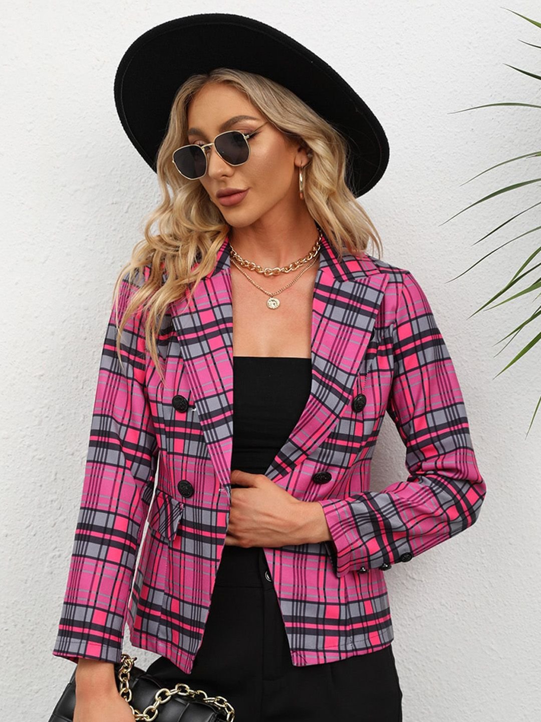 Pink Checked Jacket