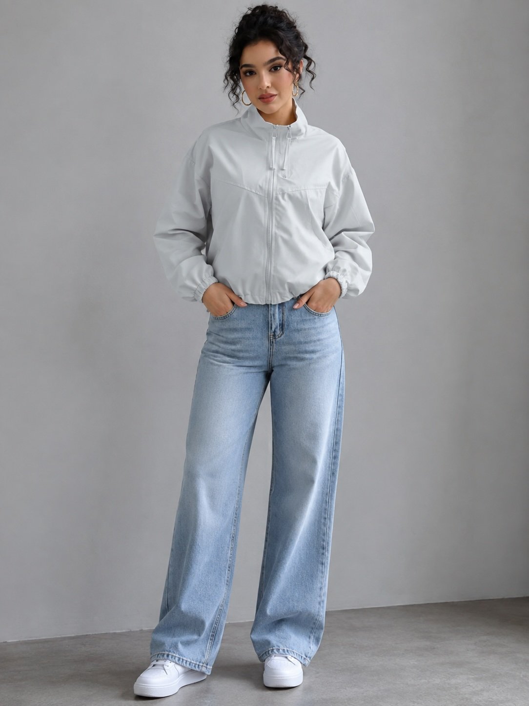 Grey Regular Fit Sporty Jacket