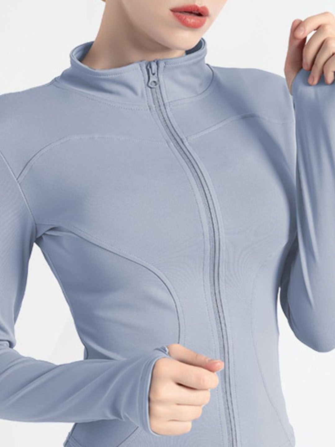 Sky Blue Zip-Up Activewear Jacket