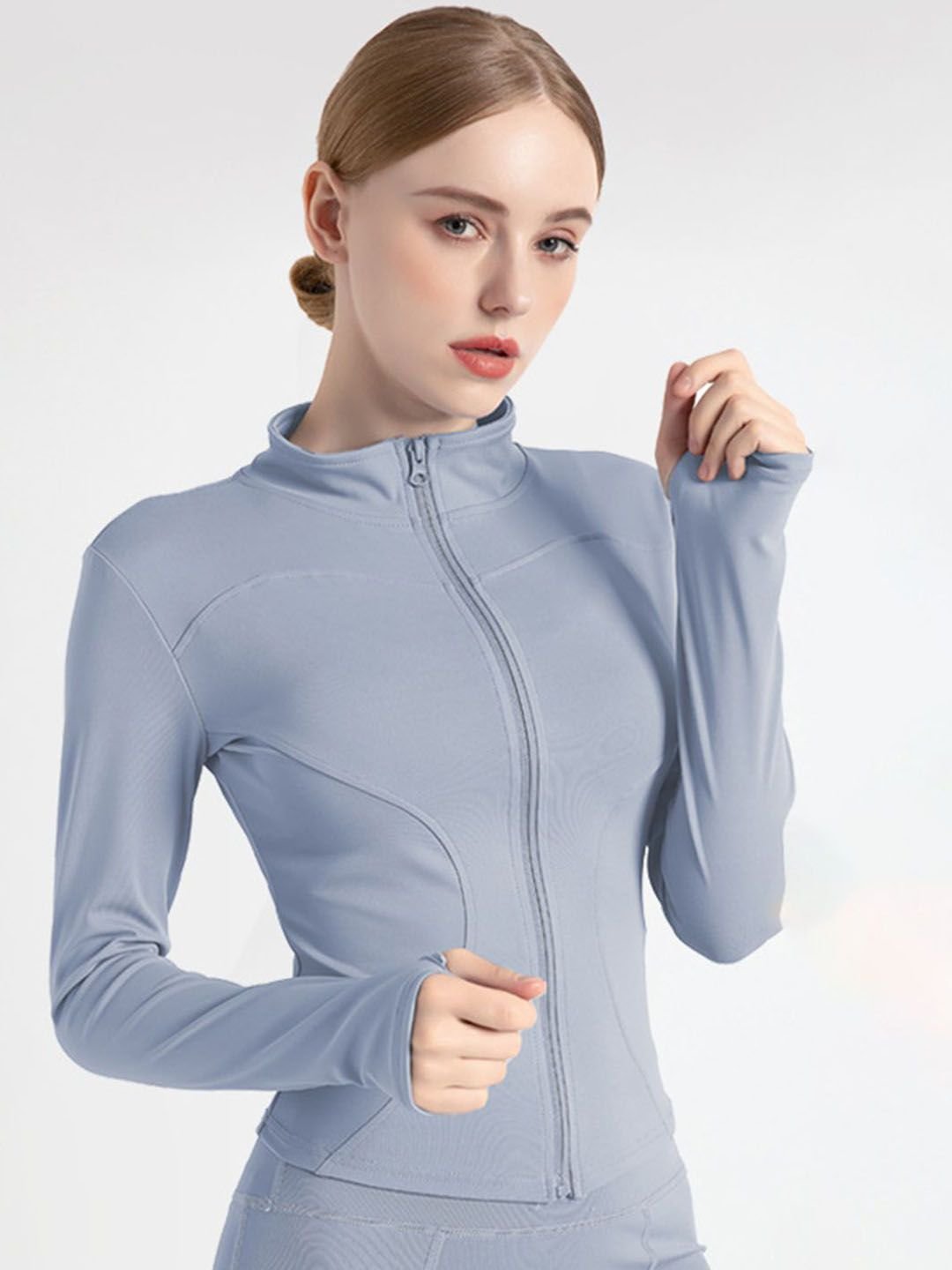 Sky Blue Zip-Up Activewear Jacket
