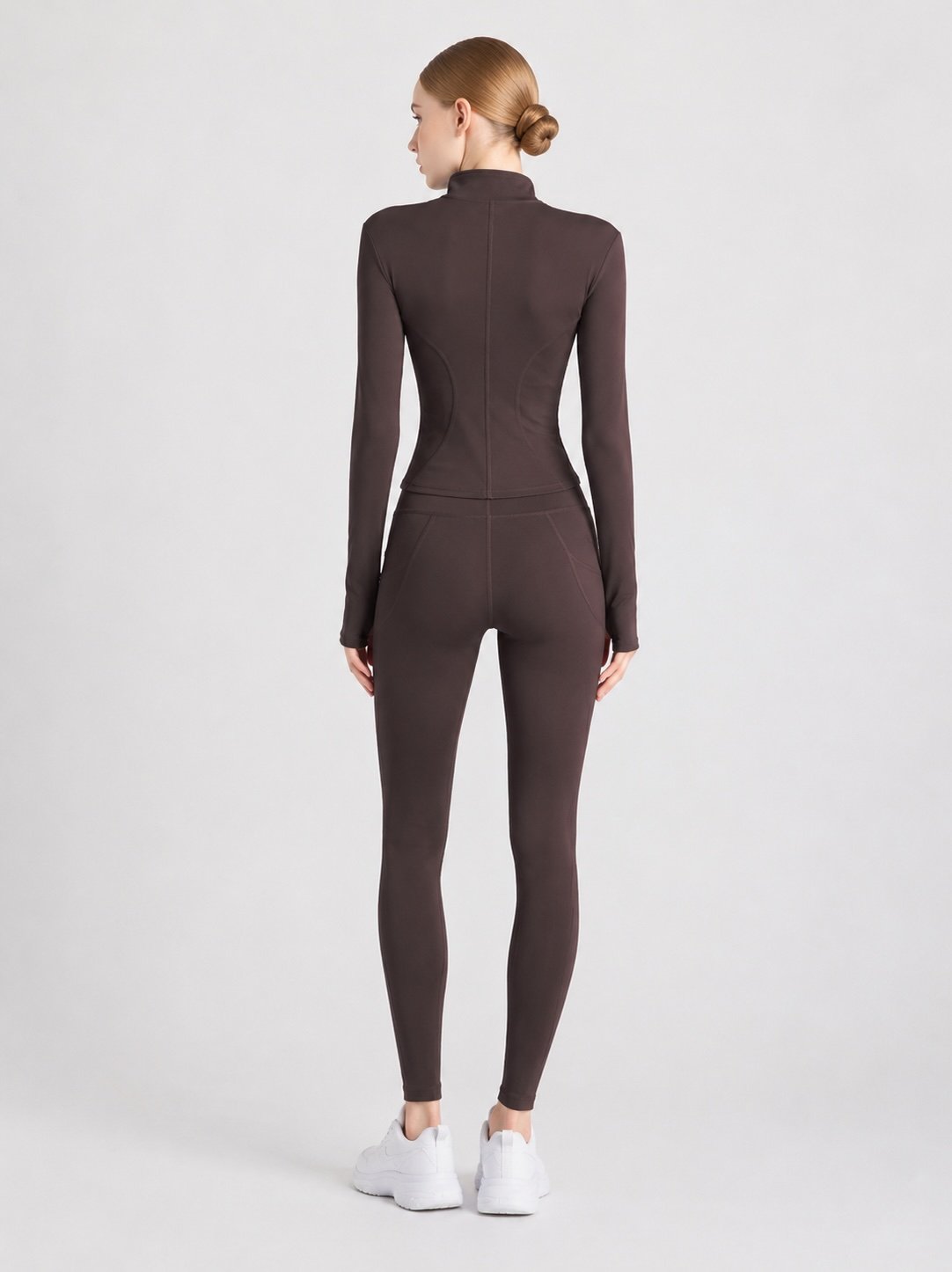 Brown Regular Fit Yoga Jacket