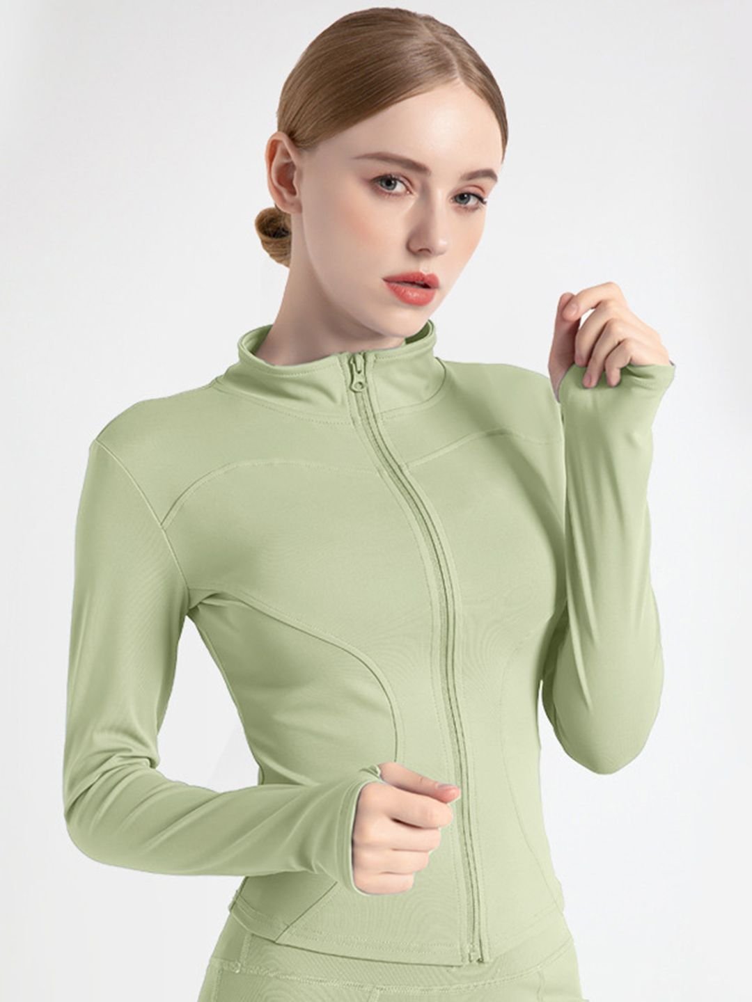 Olive Green Zip-Up Jacket