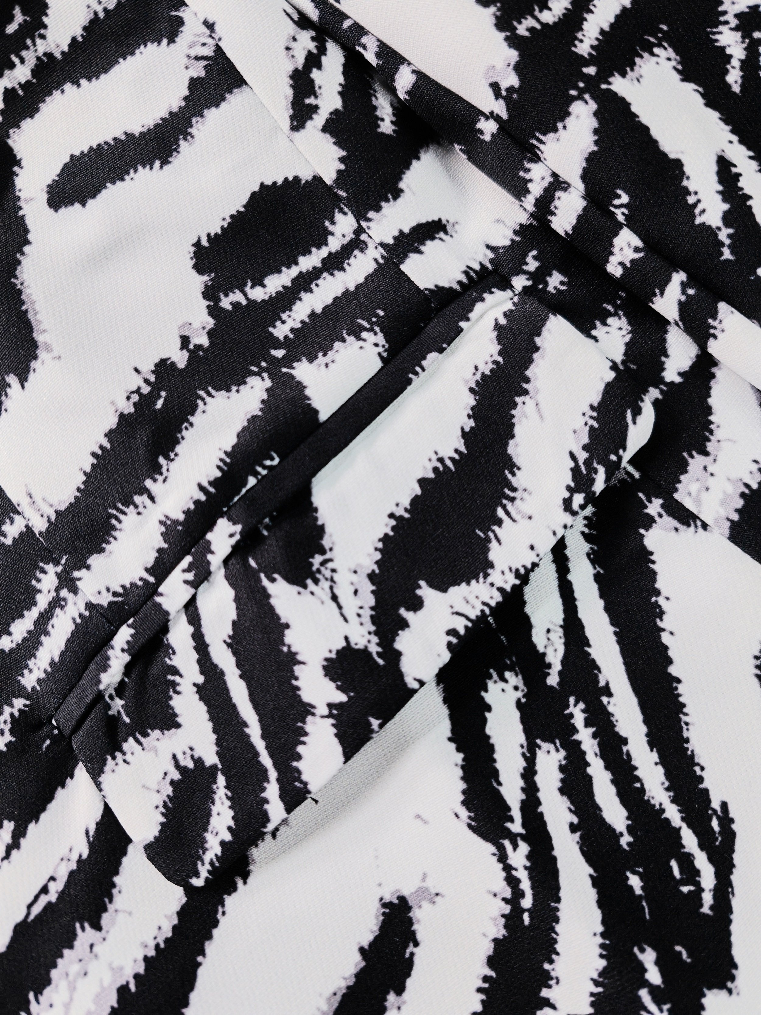 Multi-Color Zebra Print Blazer with Single Button Closure