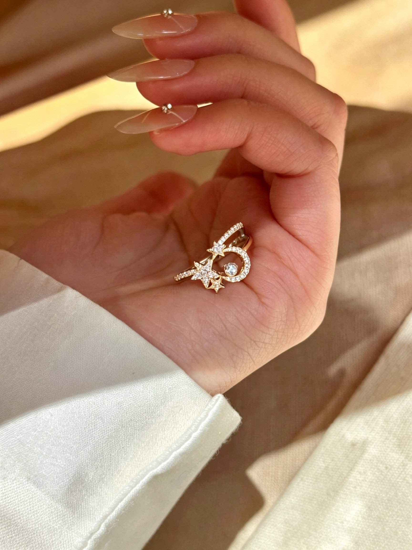 Celestial Sparkle Gold Ring