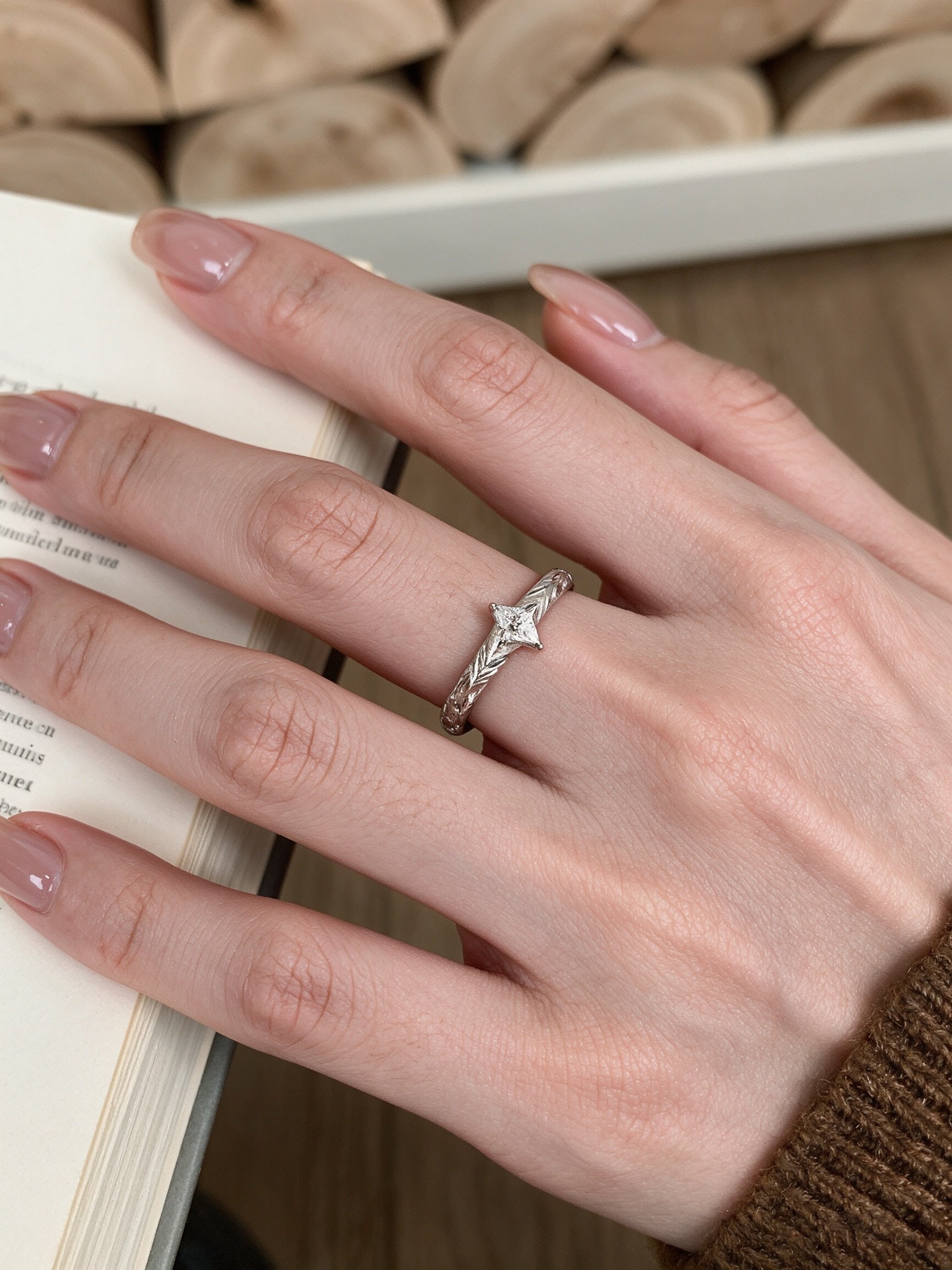 Silver Marquise Diamond Ring