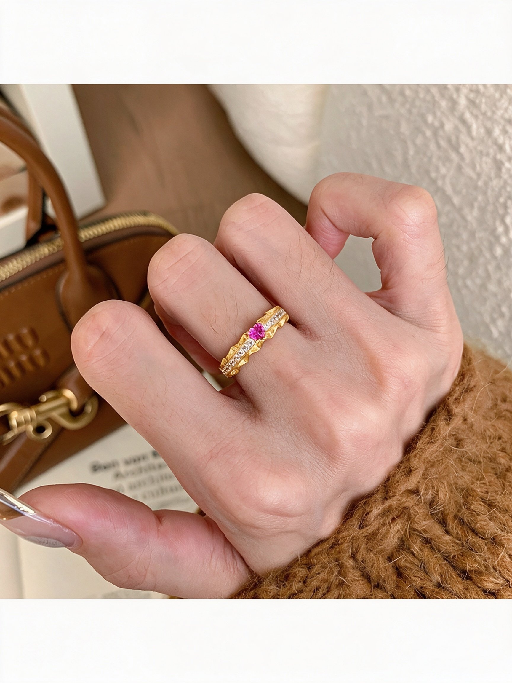 Gold Heart Zircon Ring