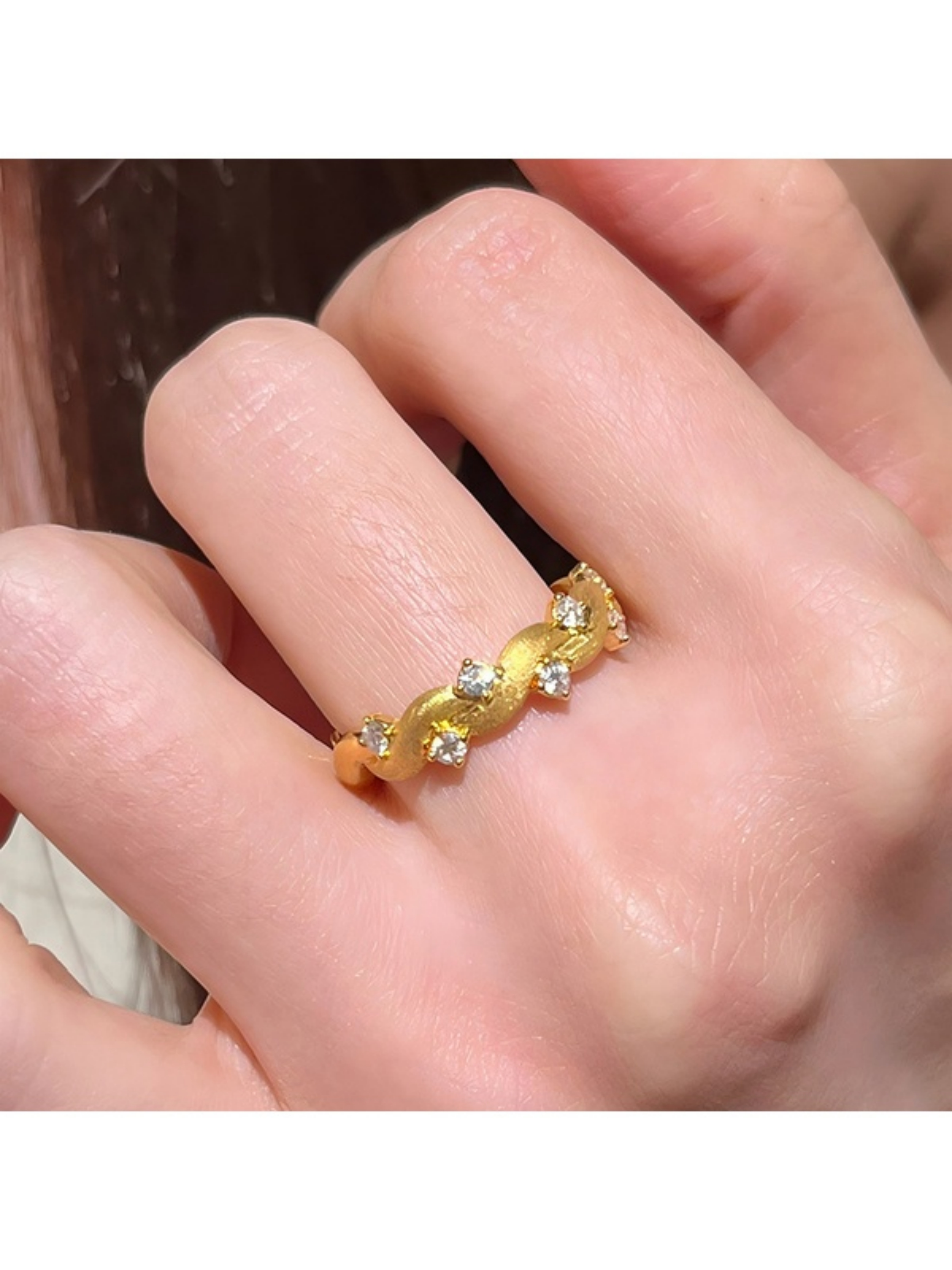 Gold Vine Ring with Diamonds