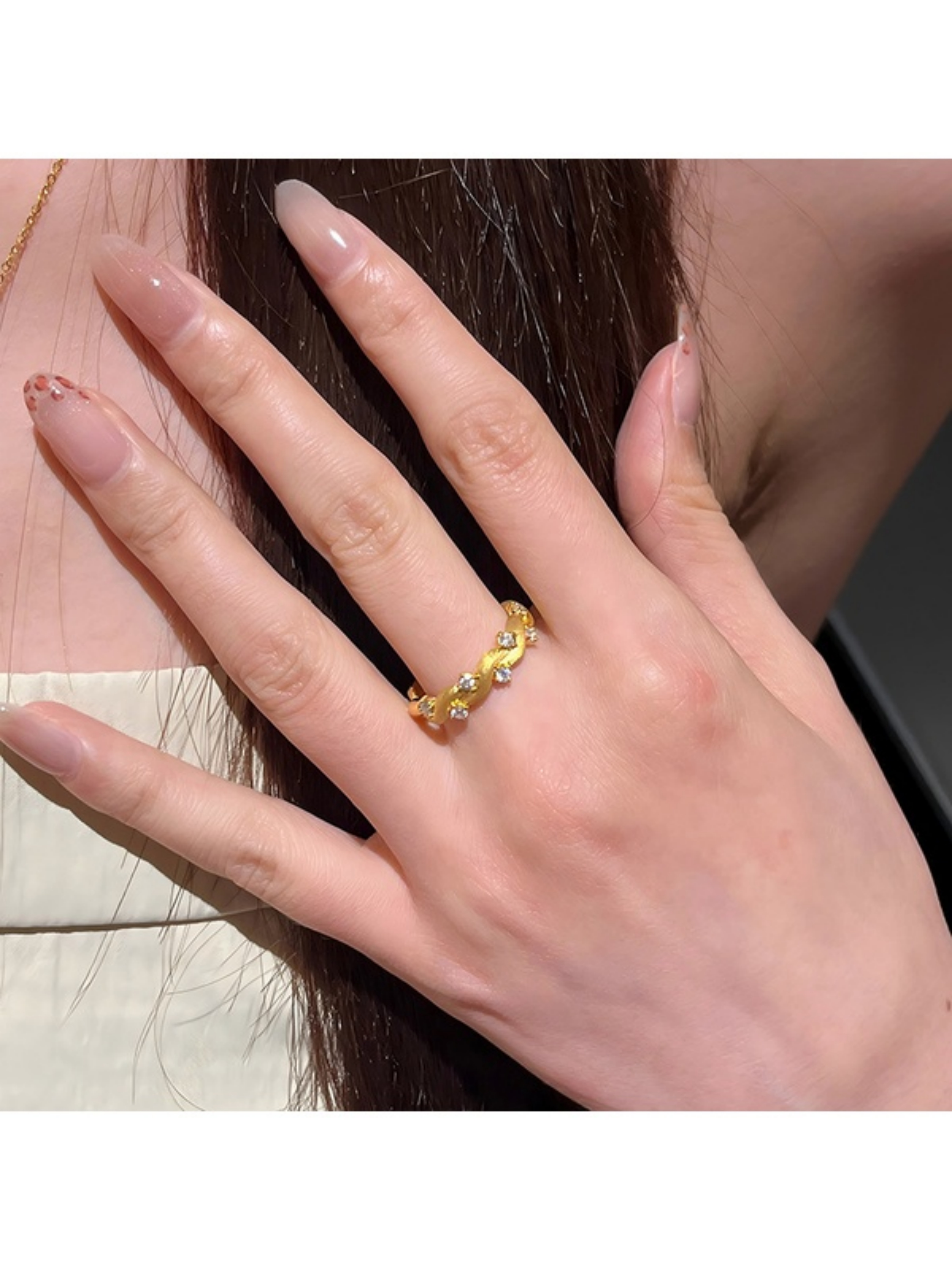 Gold Vine Ring with Diamonds