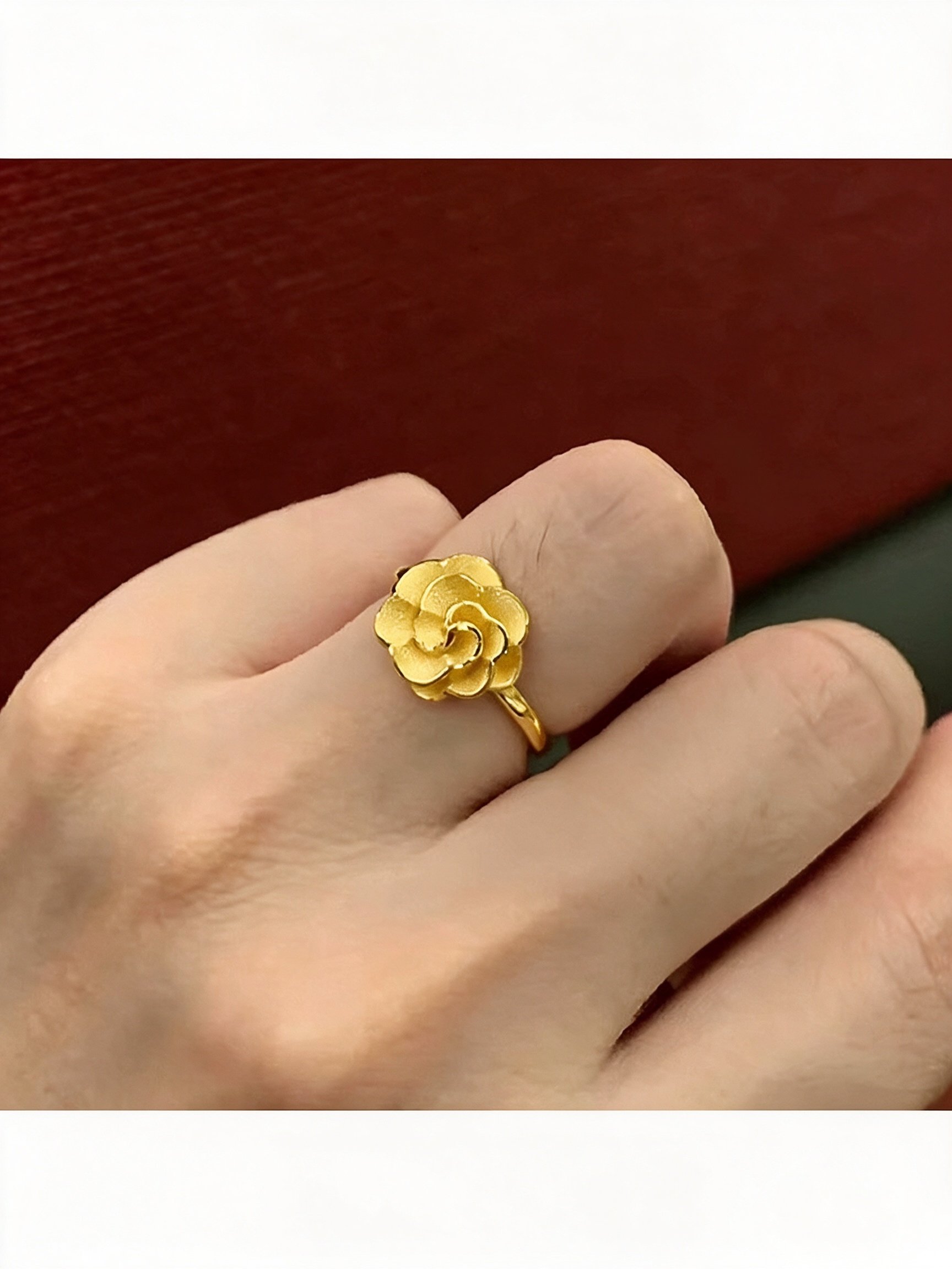 Gold Adjustable Rose Ring