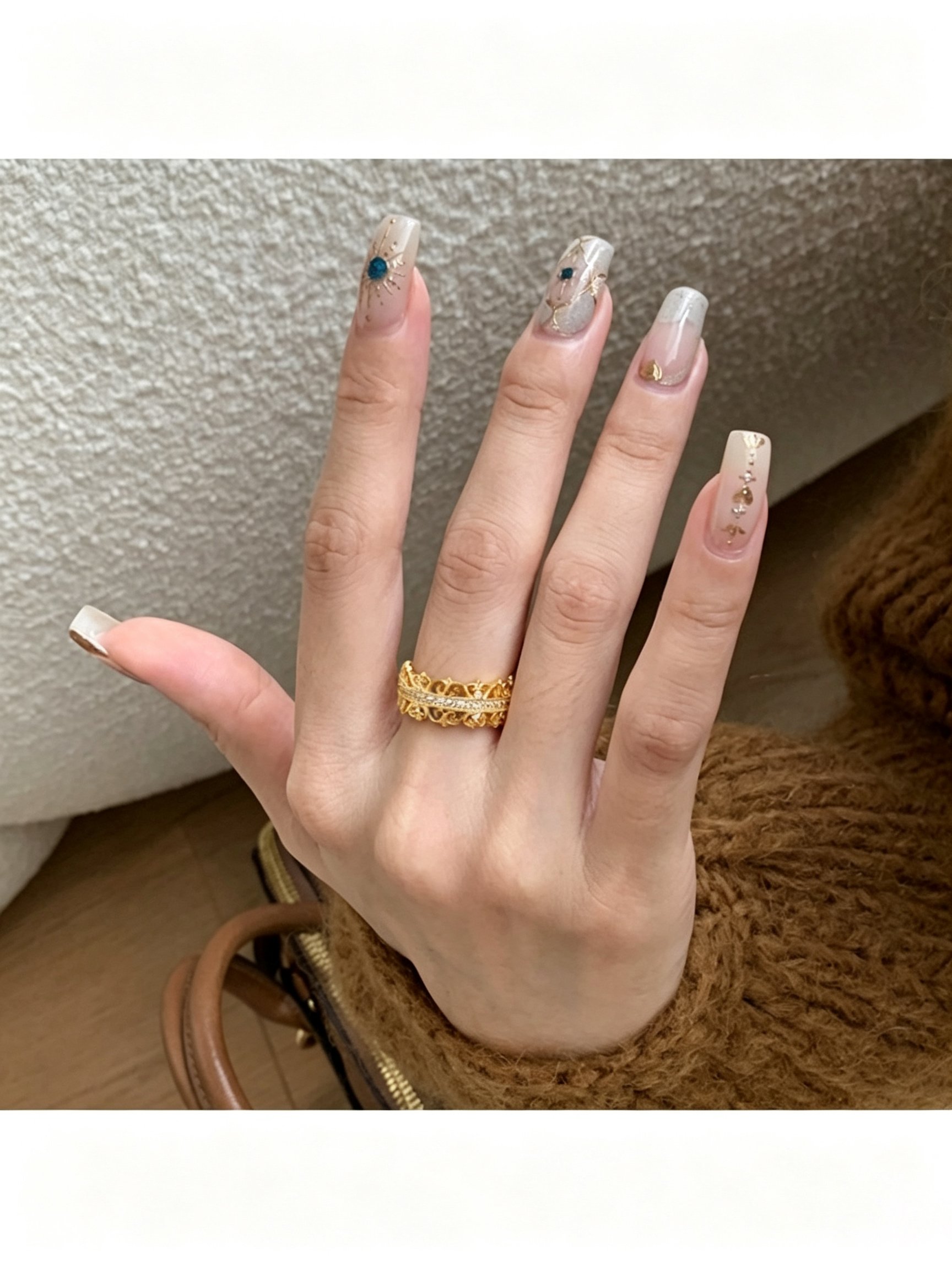 Gold Filigree Ring with Zirconia