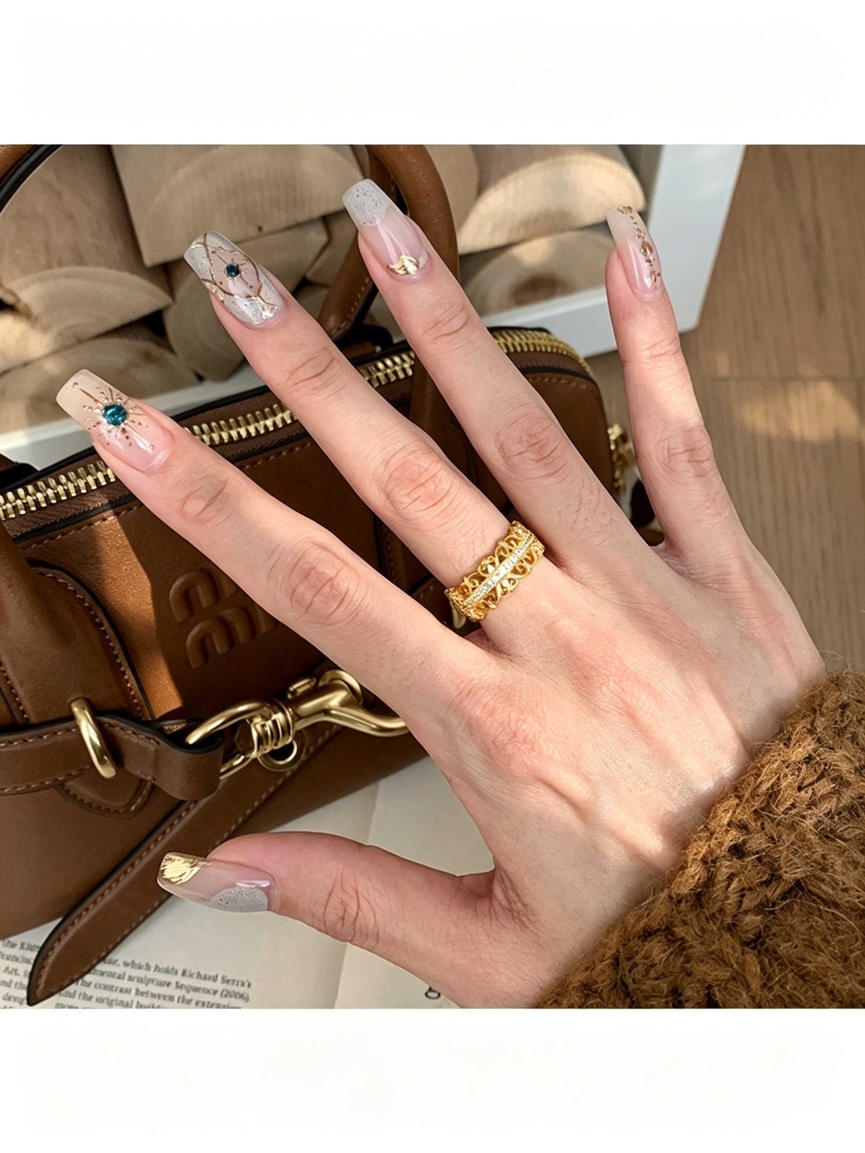 Gold Filigree Ring with Zirconia