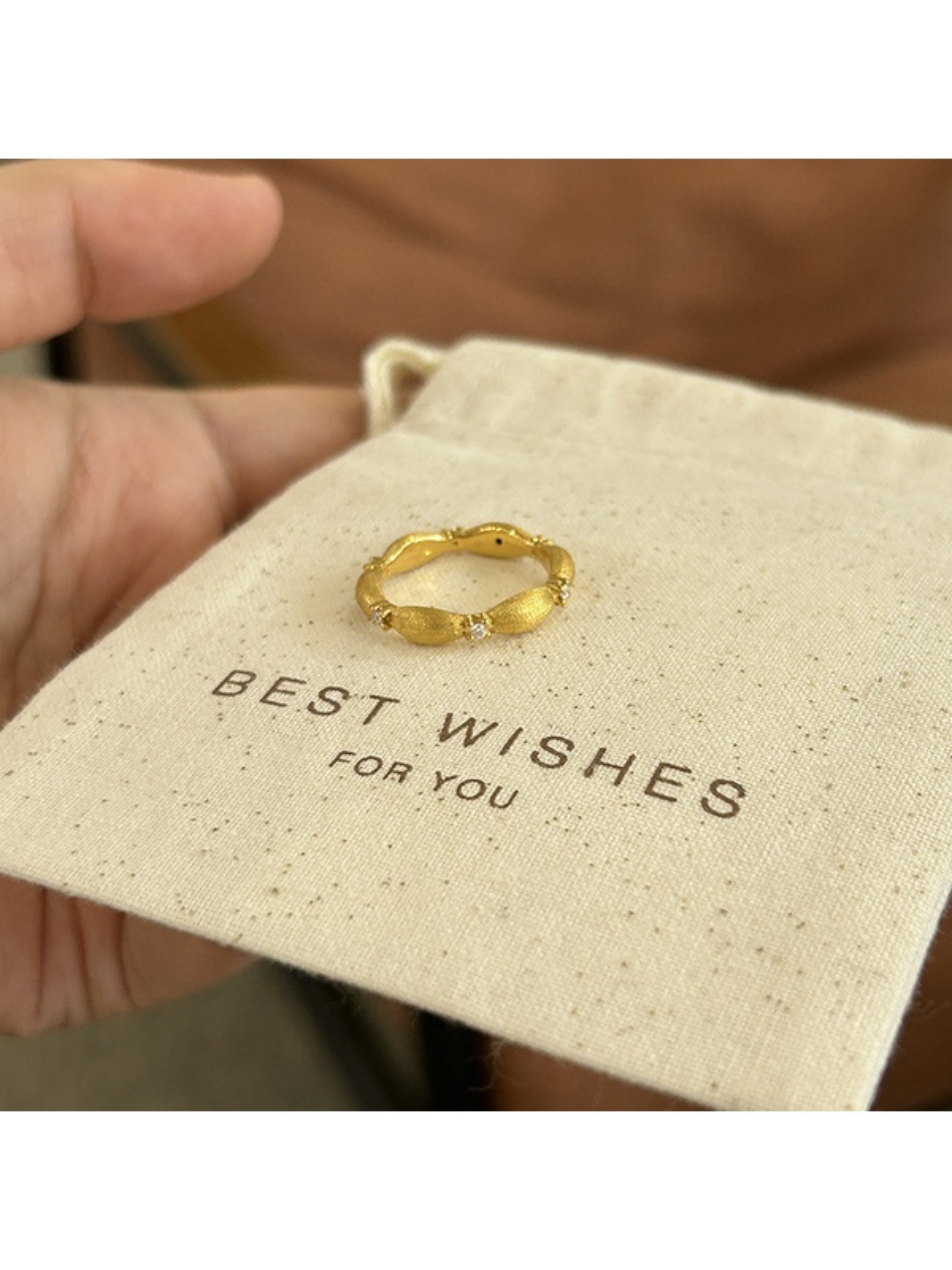 Gold Grain Adjustable Ring