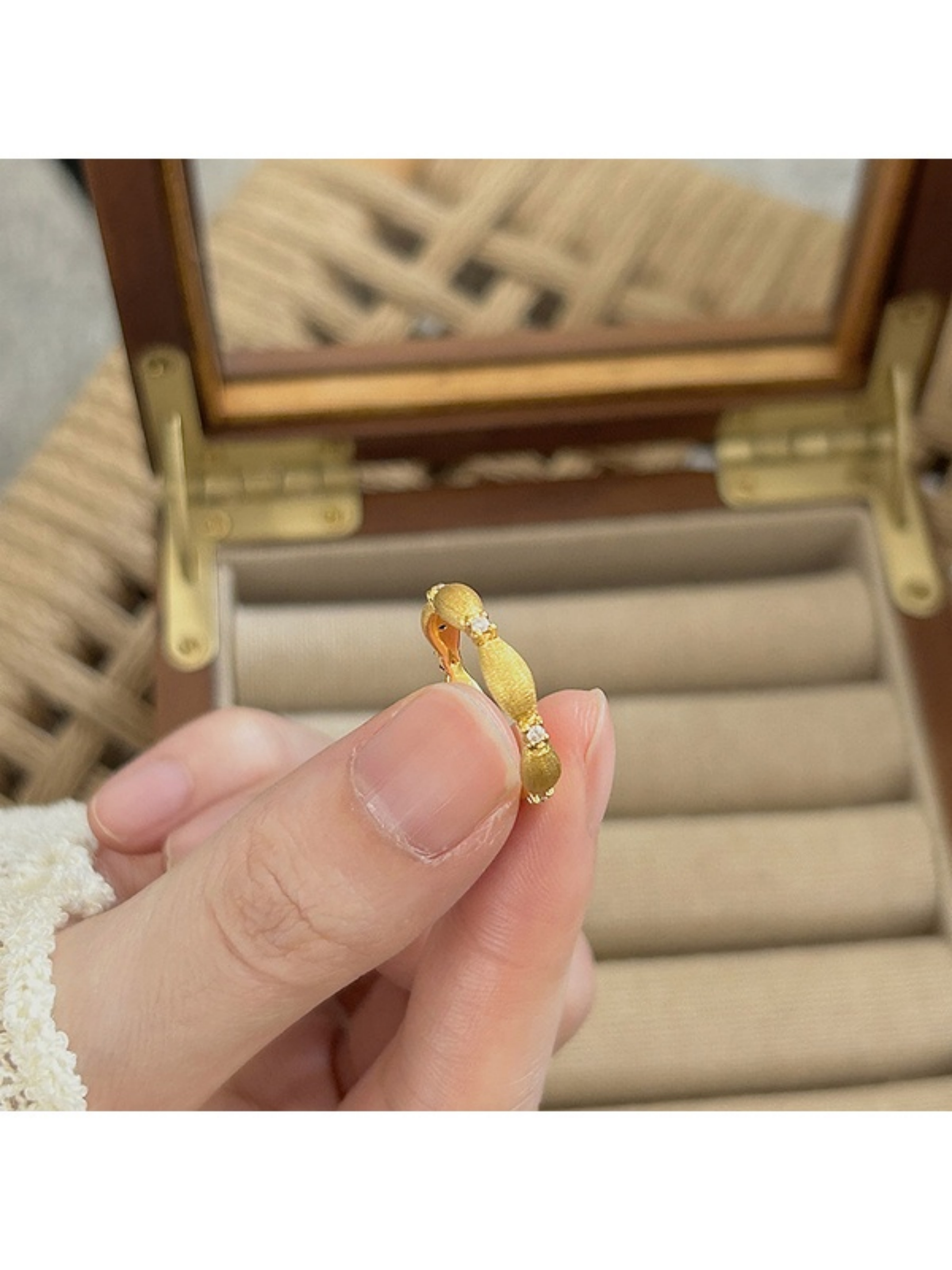 Gold Grain Adjustable Ring