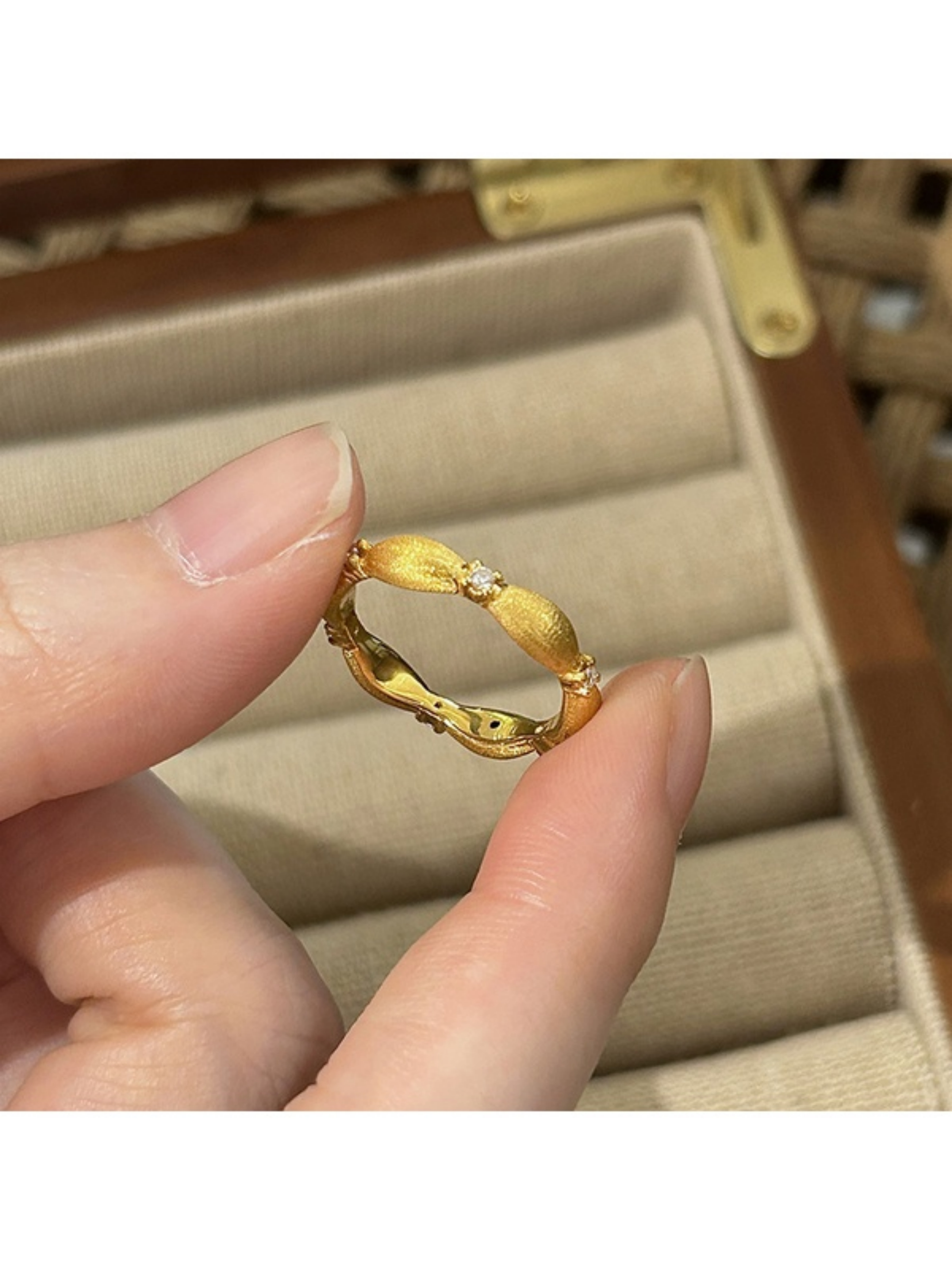 Gold Grain Adjustable Ring