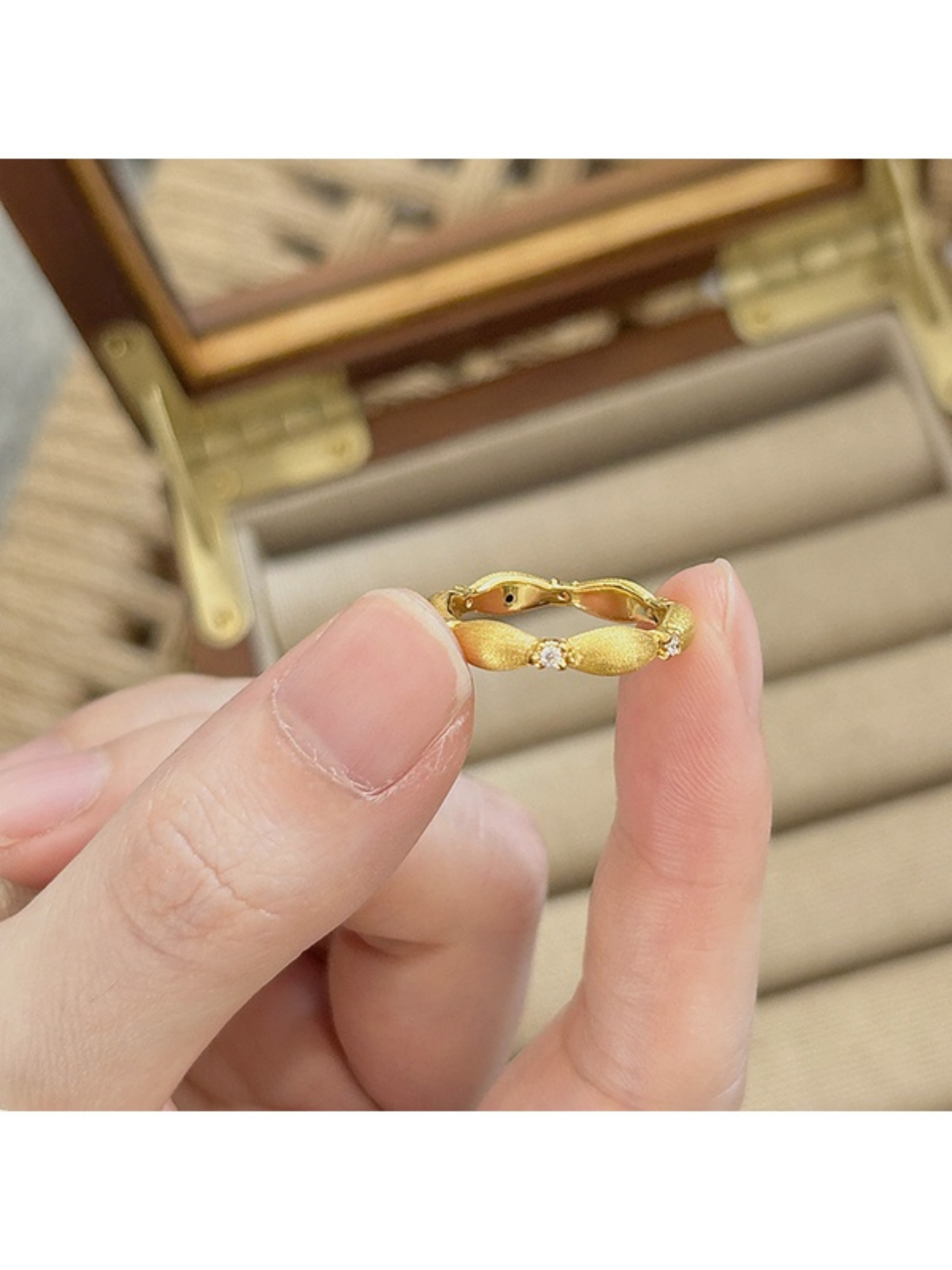 Gold Grain Adjustable Ring