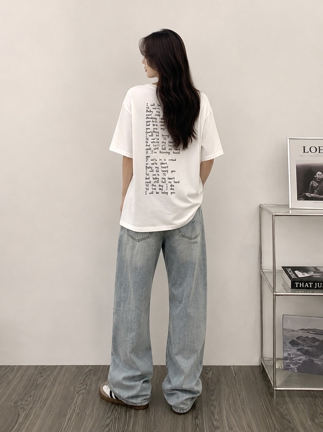 Blue High Waist Ripped Baggy Jeans