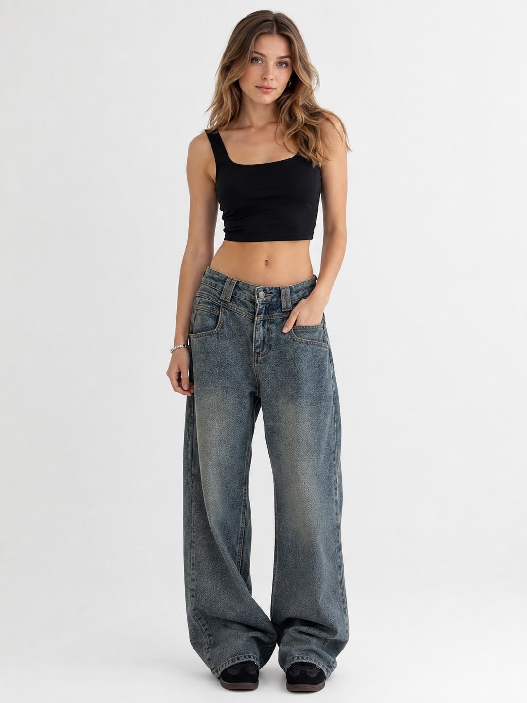 Grey Baggy Fit Denim Jeans