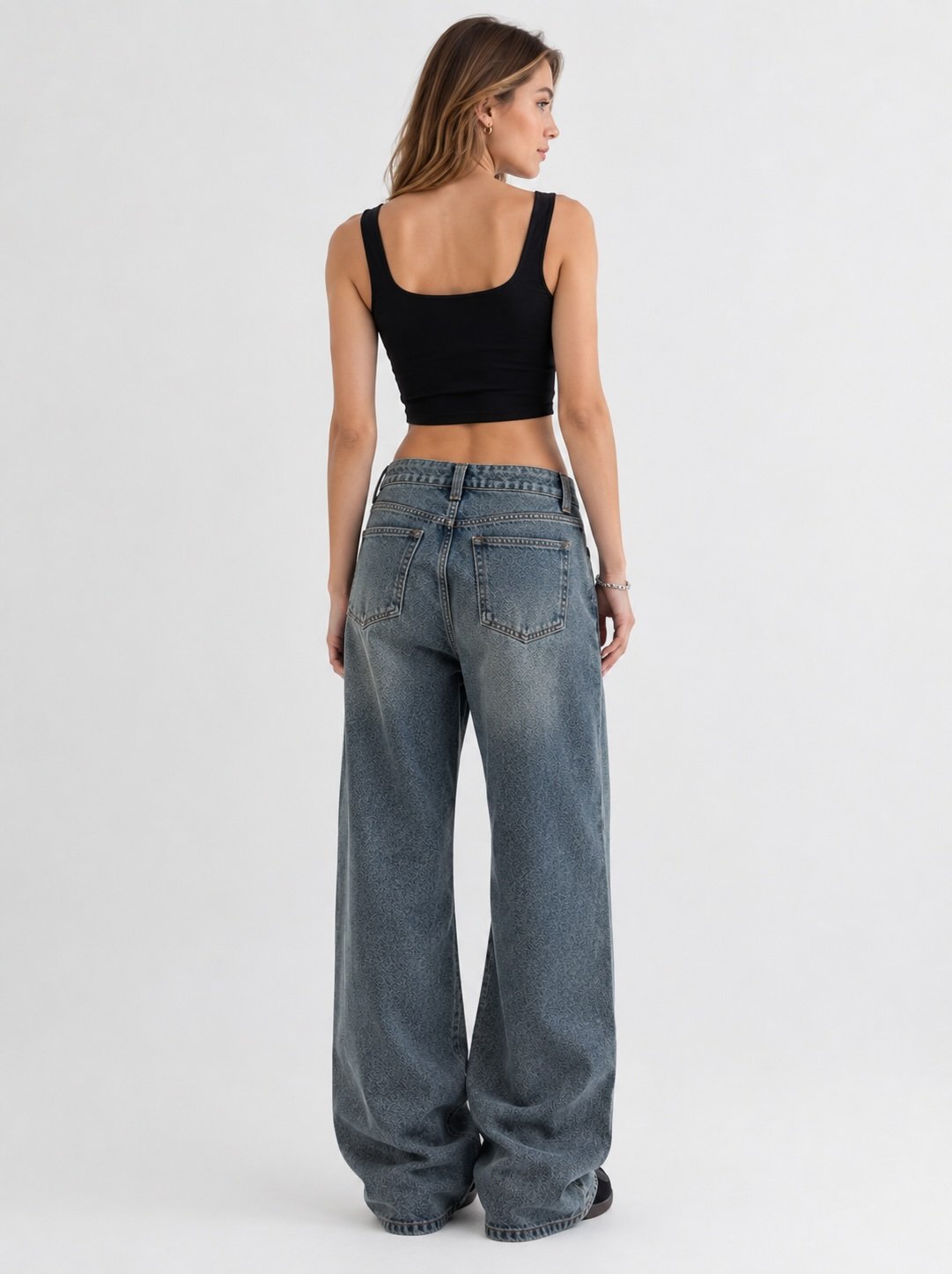 Grey Baggy Fit Denim Jeans