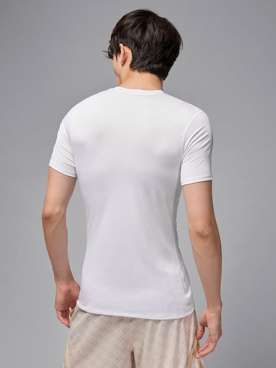 White Dri-FIT Short-Sleeve Base Layer Top
