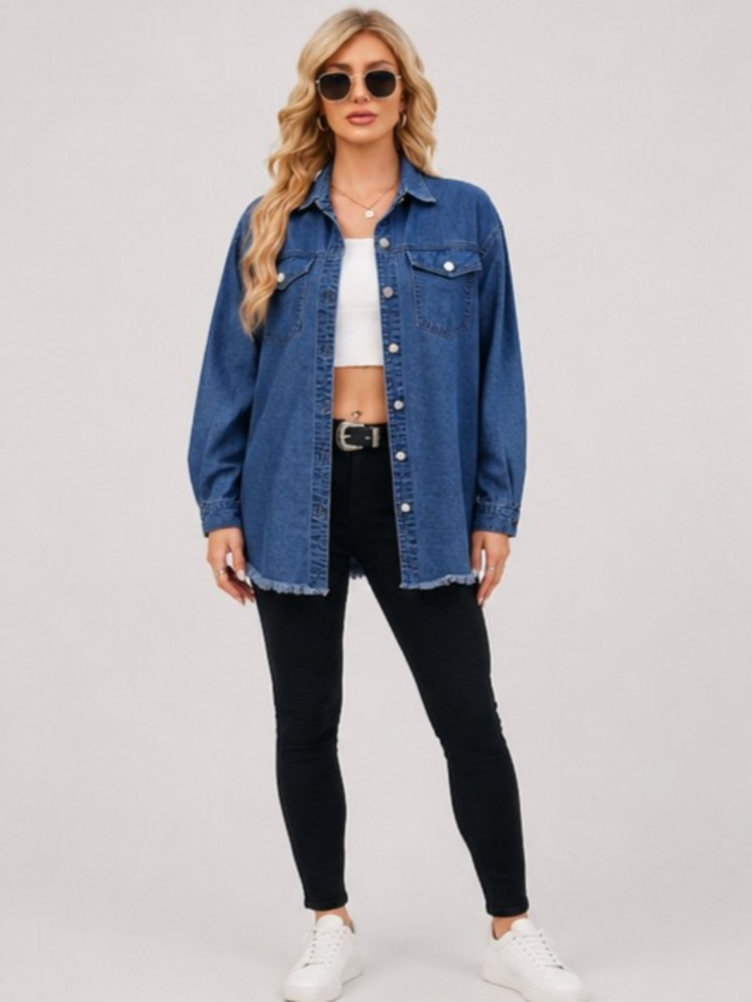 Blue Long Sleeve Denim Overshirt