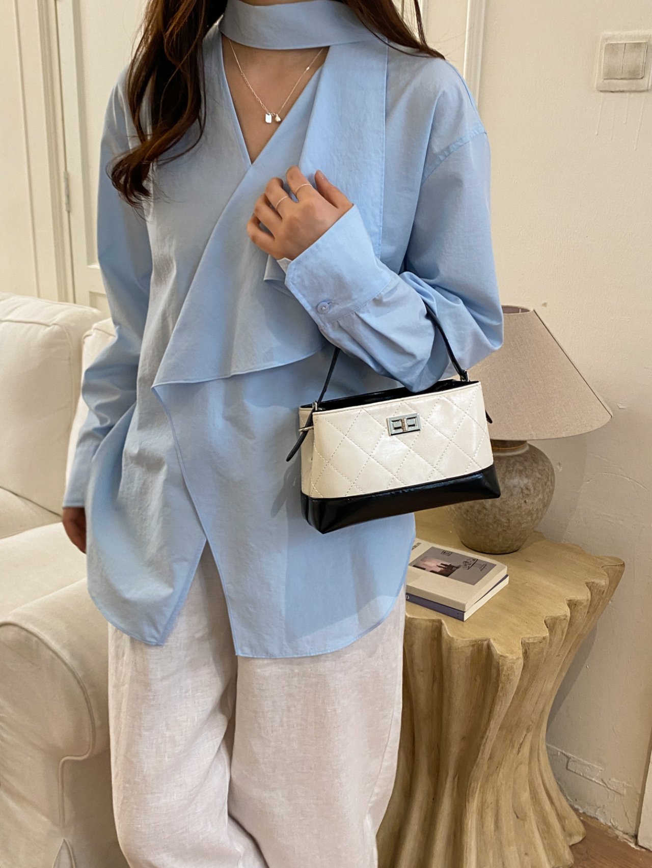 White Quilted Tote Bag