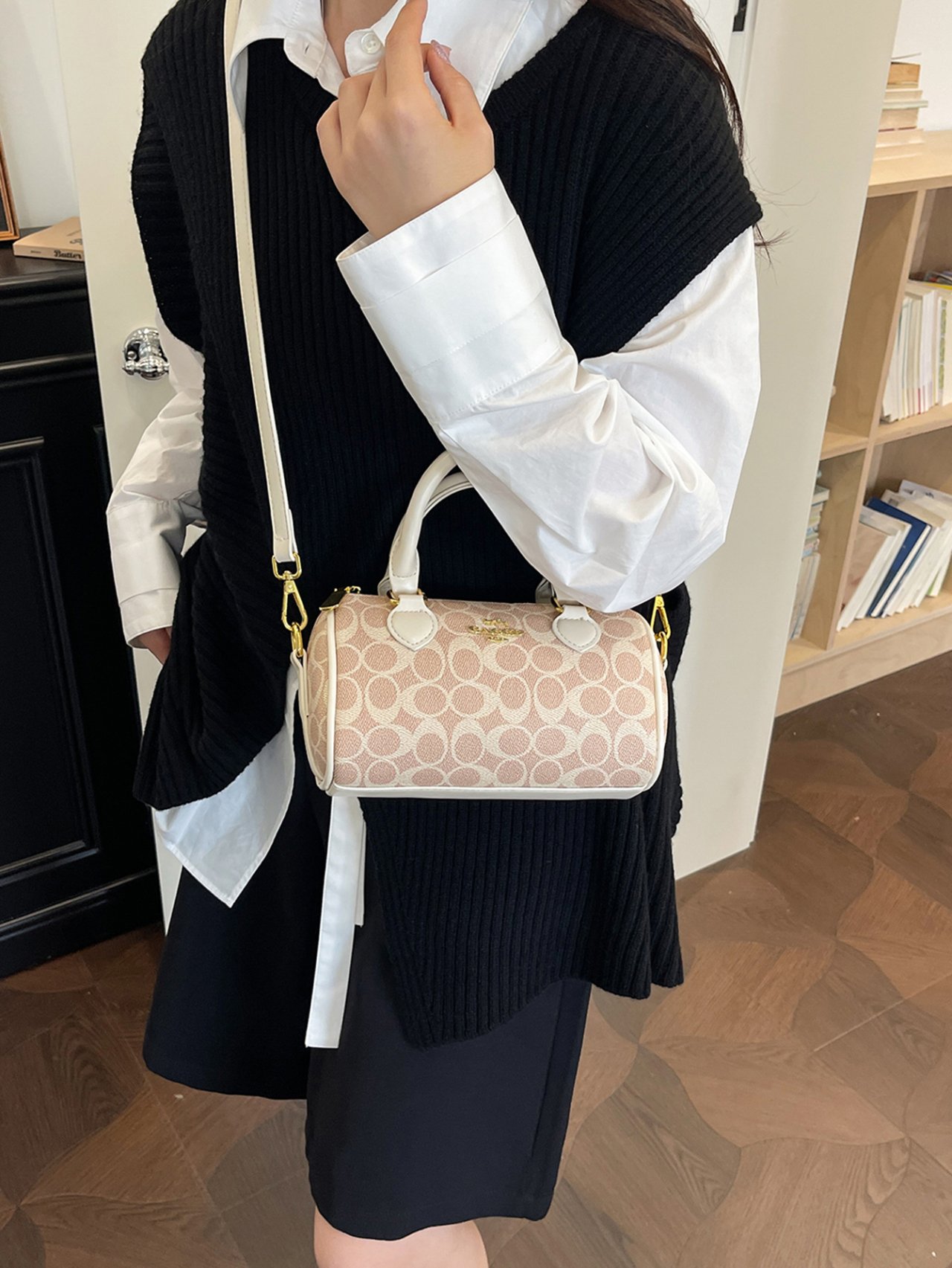 Khaki Patterned Crossbody Bag