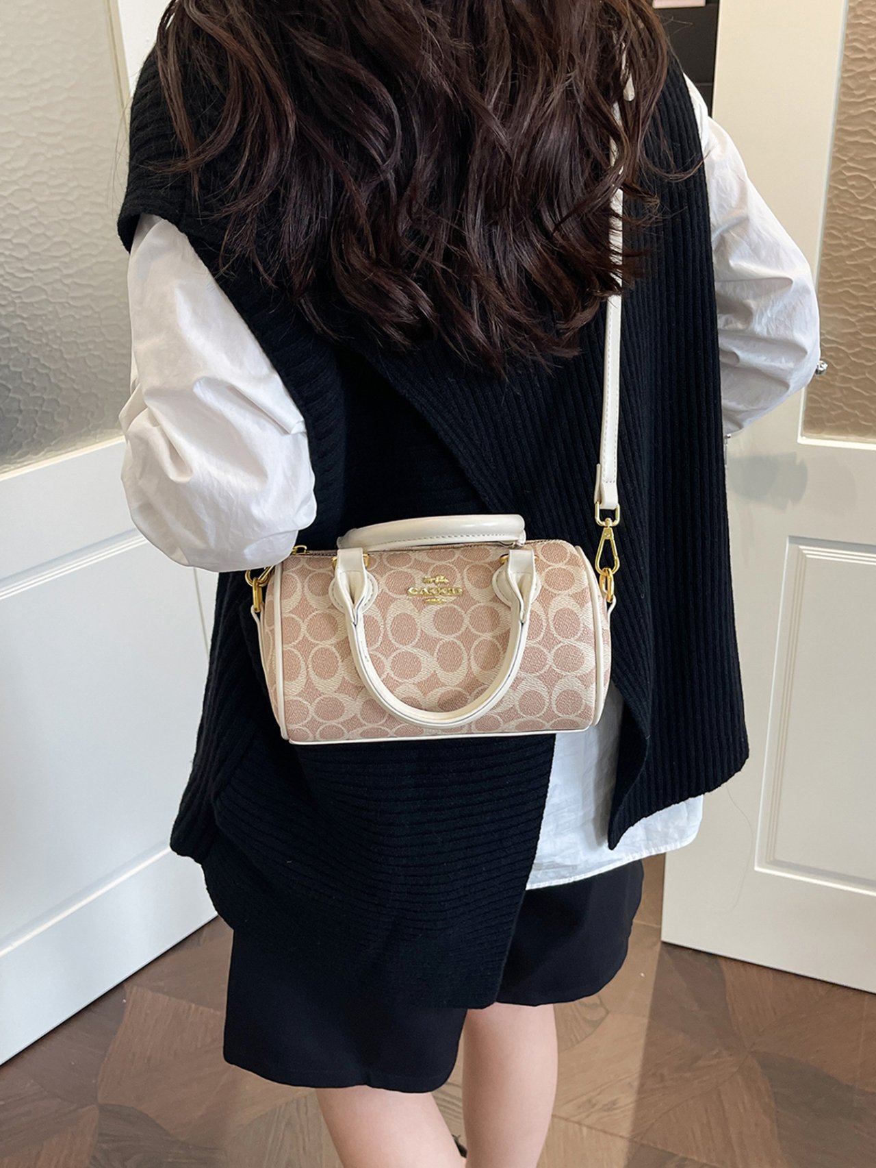Khaki Patterned Crossbody Bag